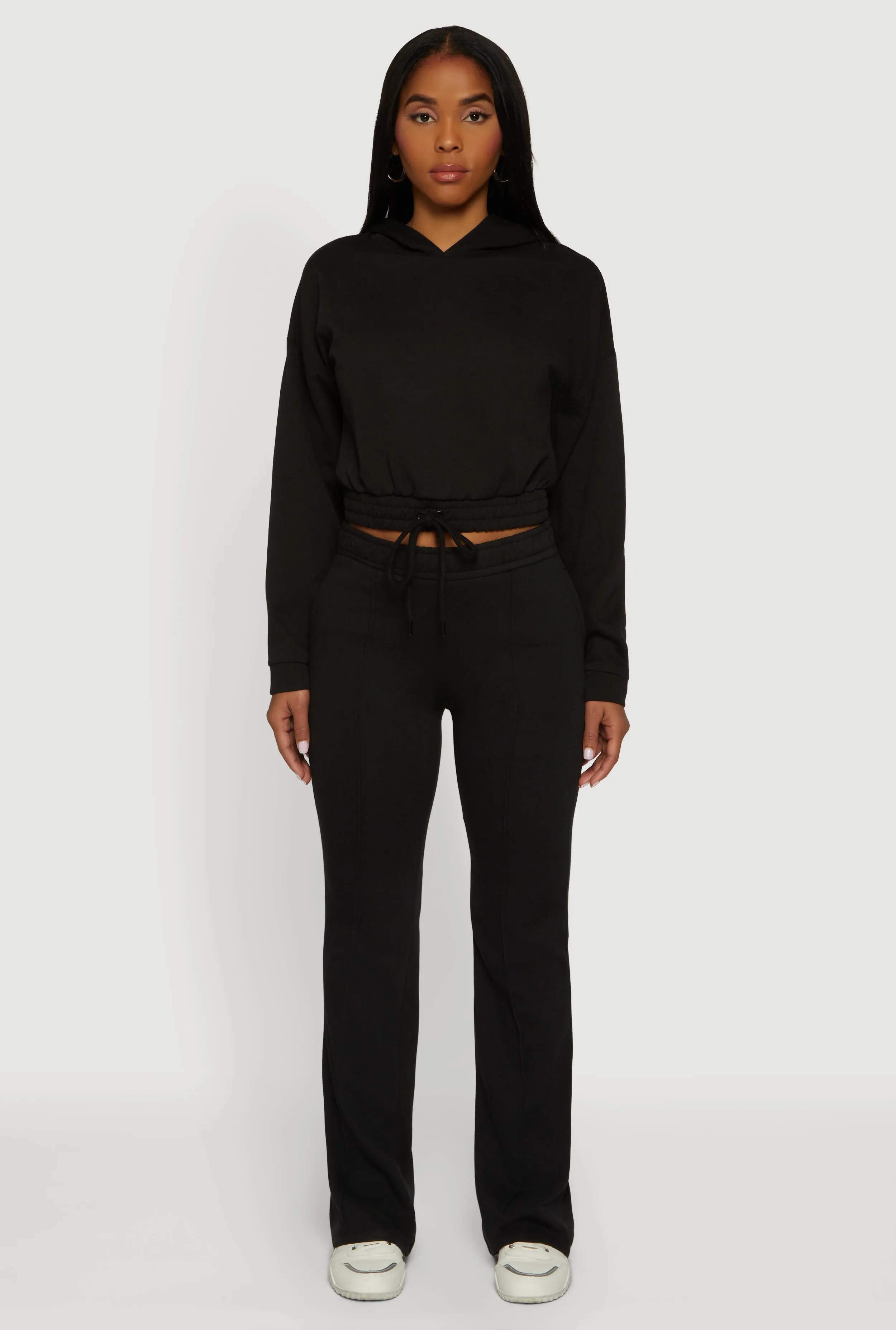 High Waisted Flare Leg Fleece Lined Sweatpants sold by Rainbow product image thumbnail 2