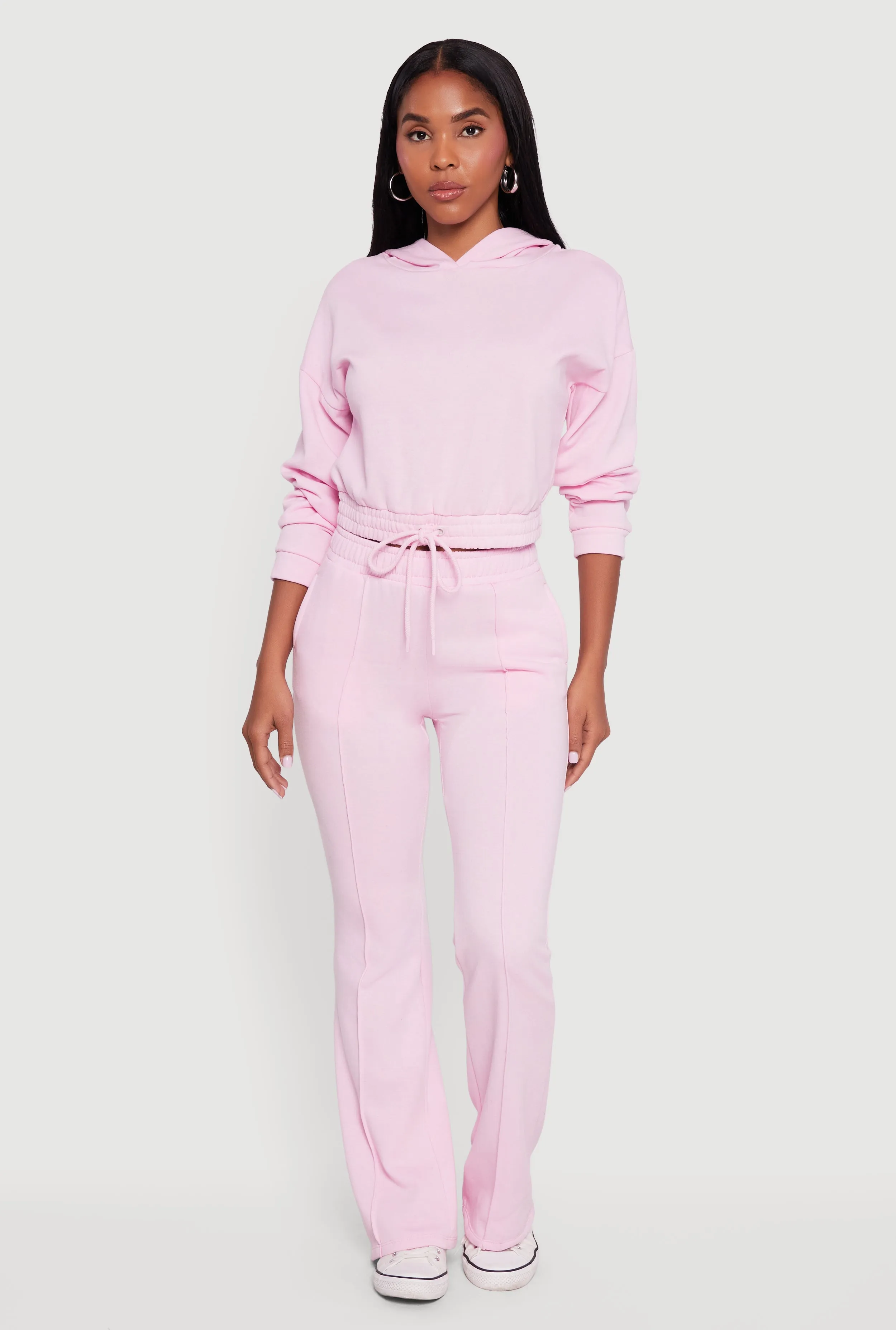 Hooded Fleece Lined Drawstring Hem Sweatshirt sold by Rainbow product image thumbnail 2