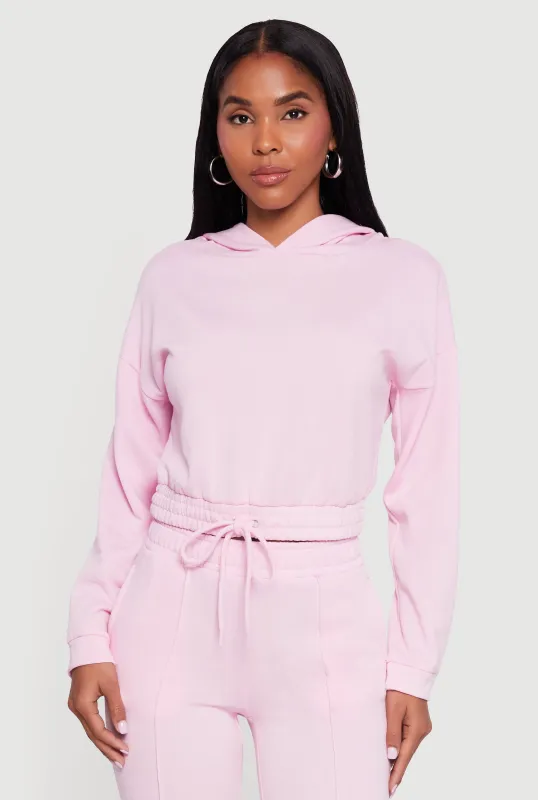 Hooded Fleece Lined Drawstring Hem Sweatshirt sold by Rainbow