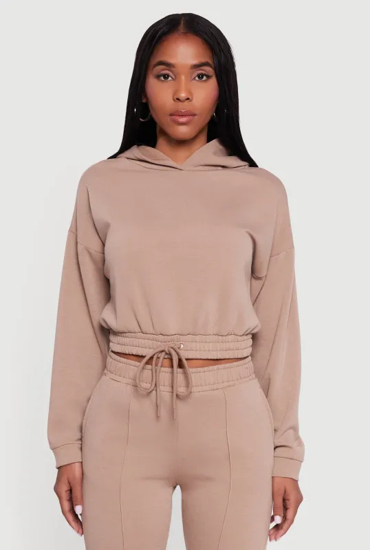 Hooded Fleece Lined Drawstring Hem Sweatshirt sold by Rainbow