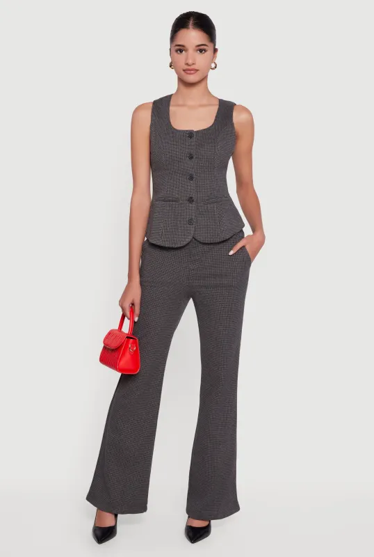 Houndstooth Flare Leg Dress Pants sold by Rainbow