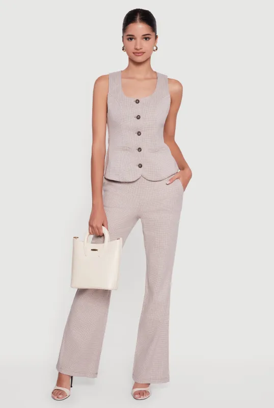 Houndstooth Flare Leg Dress Pants sold by Rainbow