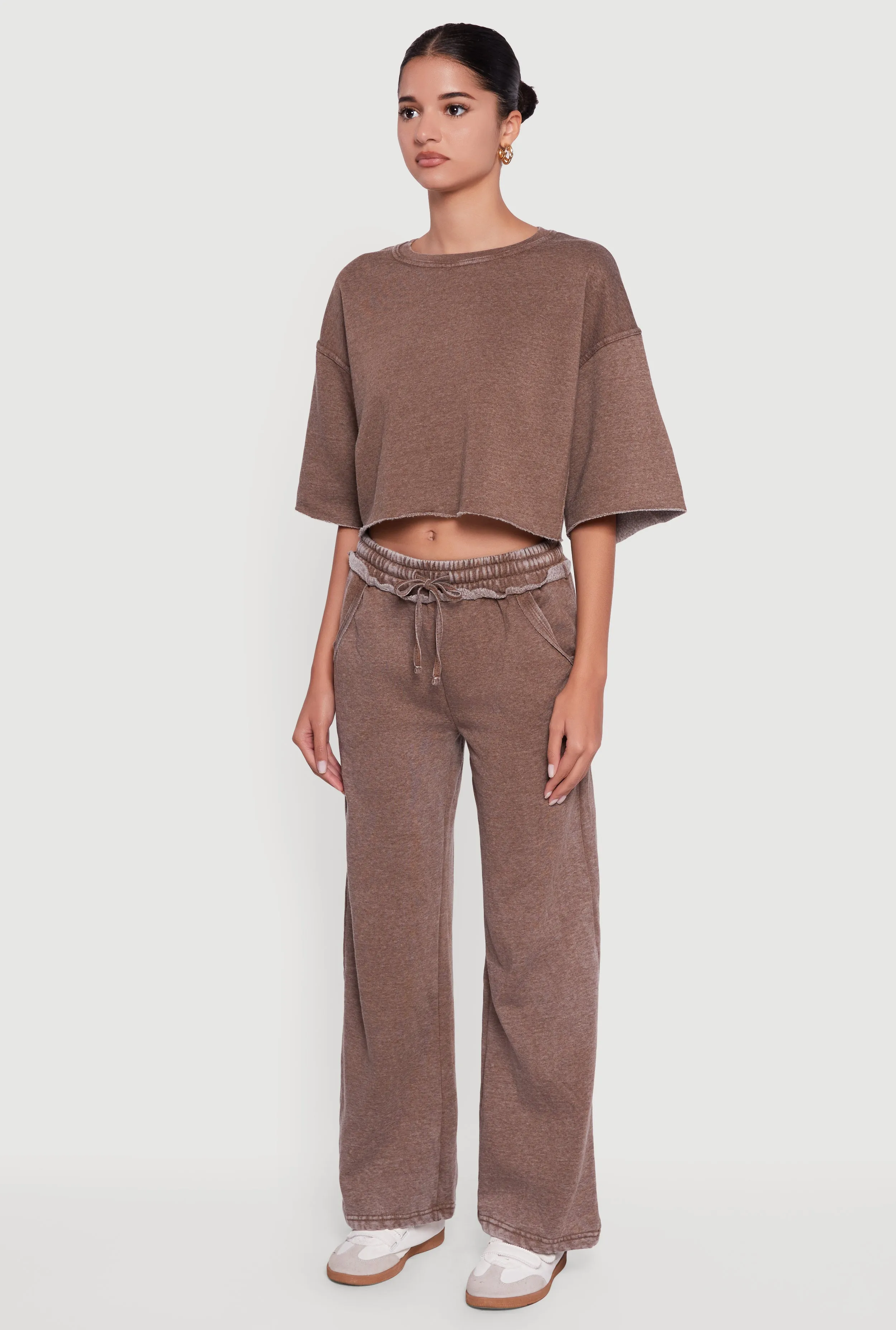 Acid Wash Short Sleeve Cropped Sweatshirt sold by Rainbow product image thumbnail 5