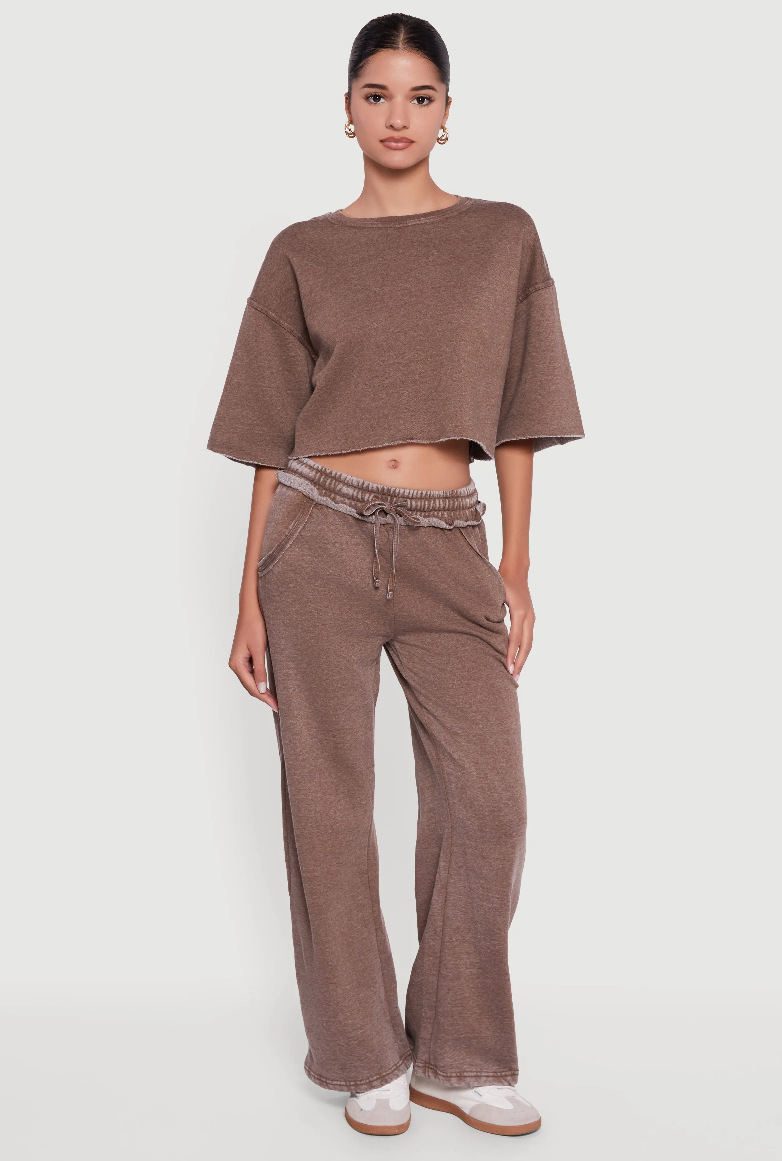 Acid Wash Short Sleeve Cropped Sweatshirt sold by Rainbow product image thumbnail 2