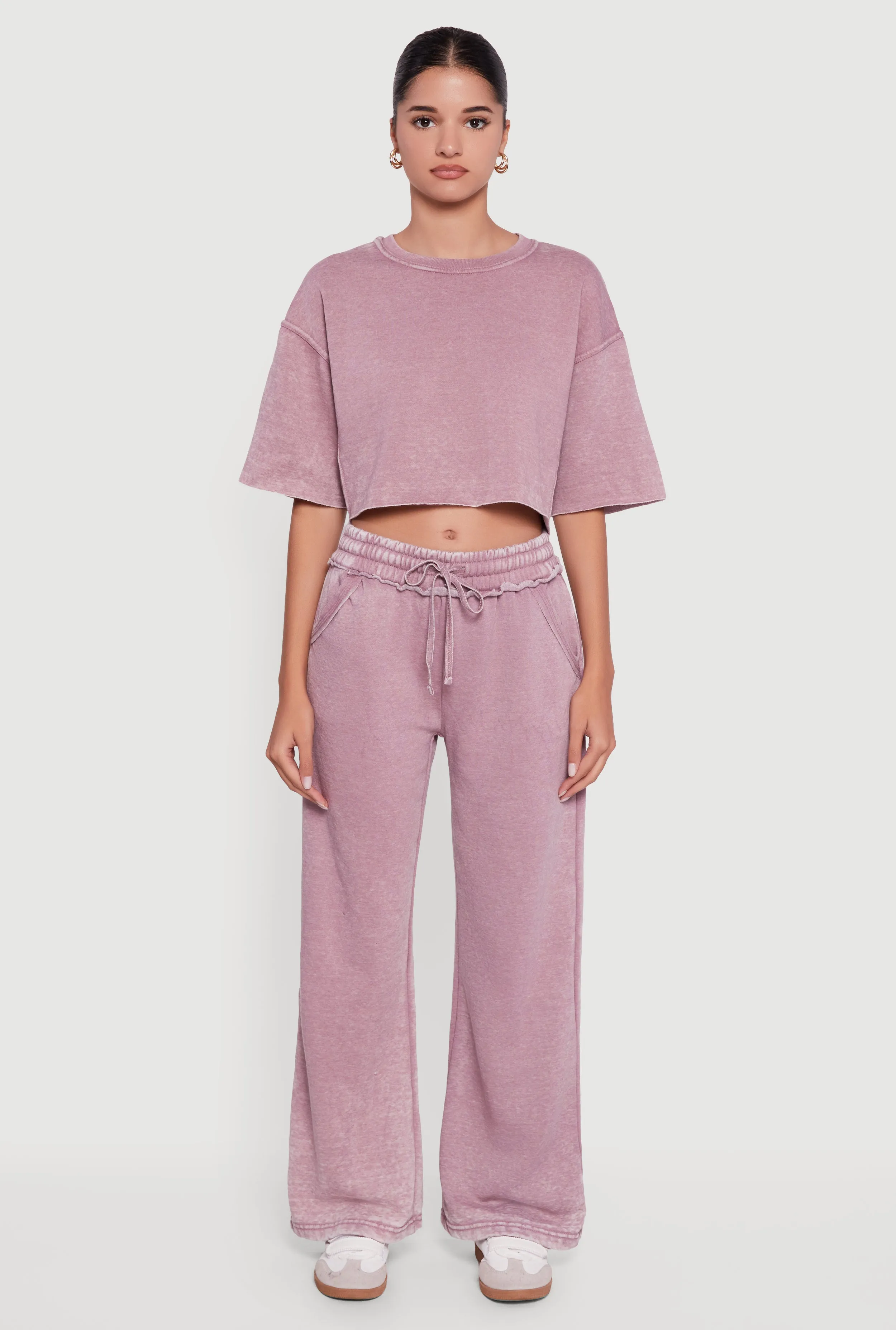 Acid Wash Short Sleeve Cropped Sweatshirt sold by Rainbow product image thumbnail 3