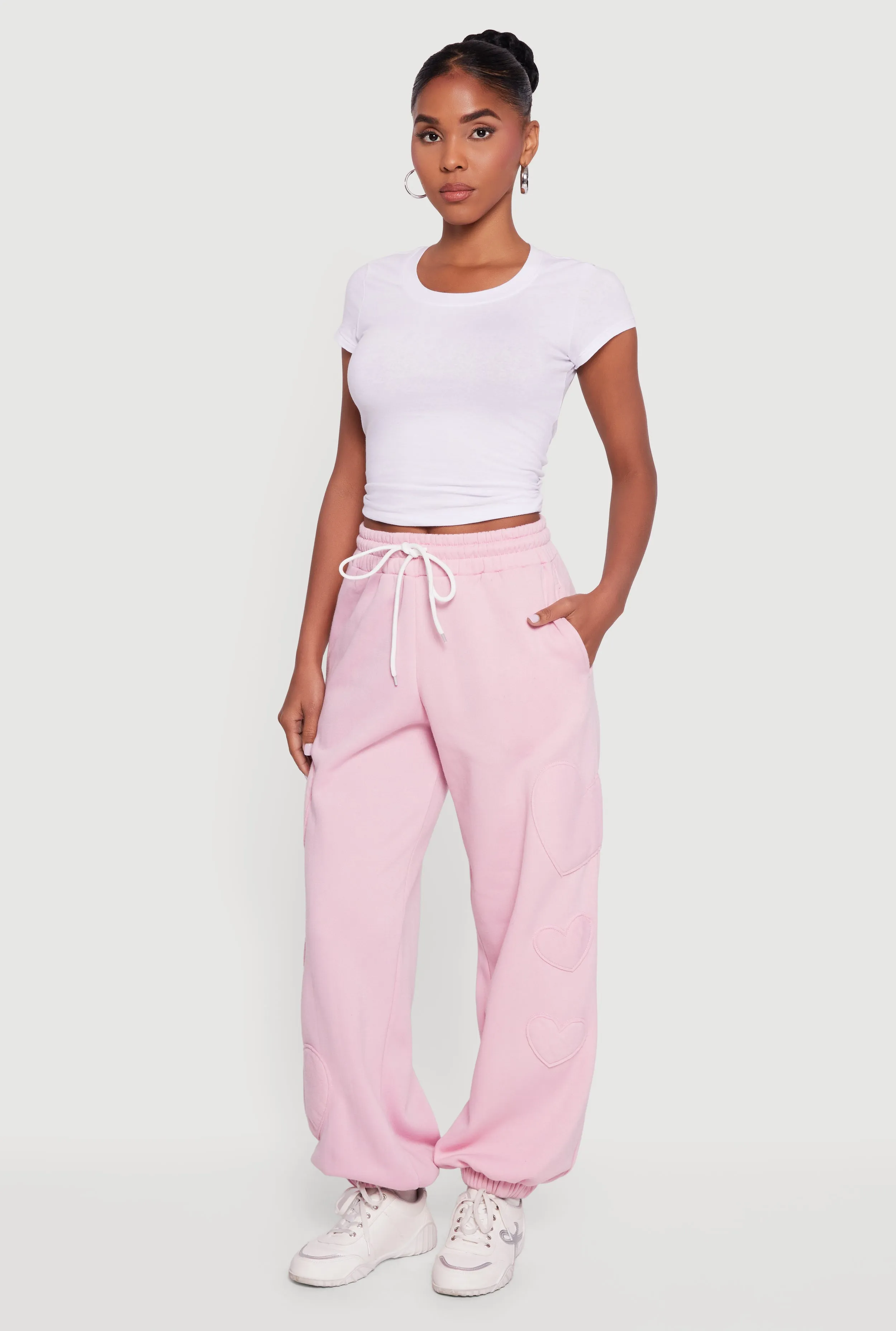 Heart Patch Fleece Sweatpants sold by Rainbow product image thumbnail 2