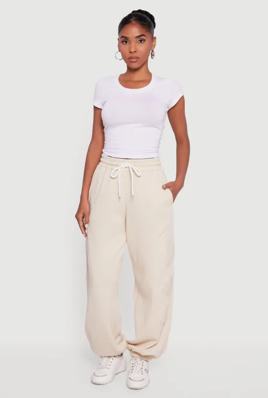 Heart Patch Fleece Sweatpants sold by Rainbow