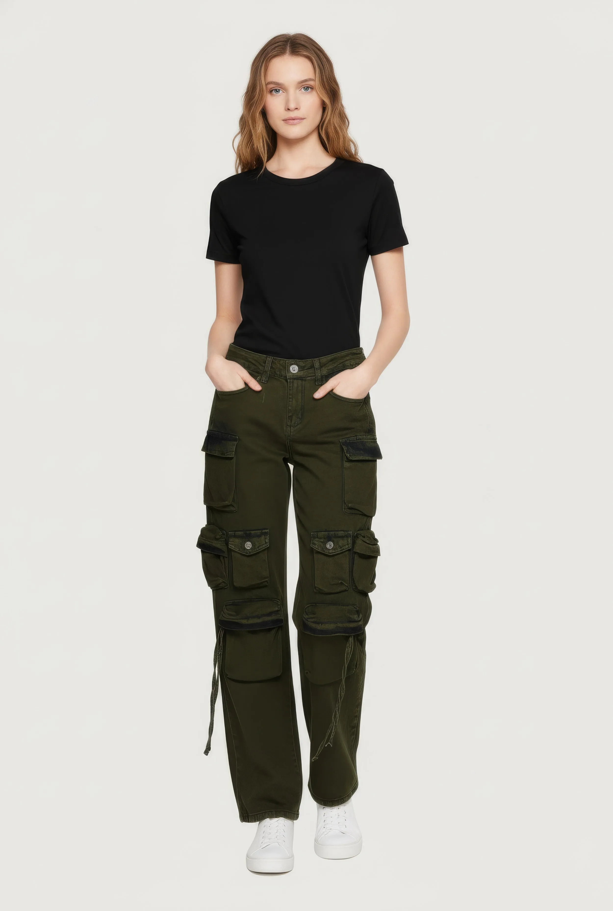 Wide Leg Cargo Pocket Jeans sold by Rainbow product image thumbnail 2