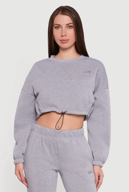 Fleece Lined NYC Graphic Cropped Sweatshirt sold by Rainbow