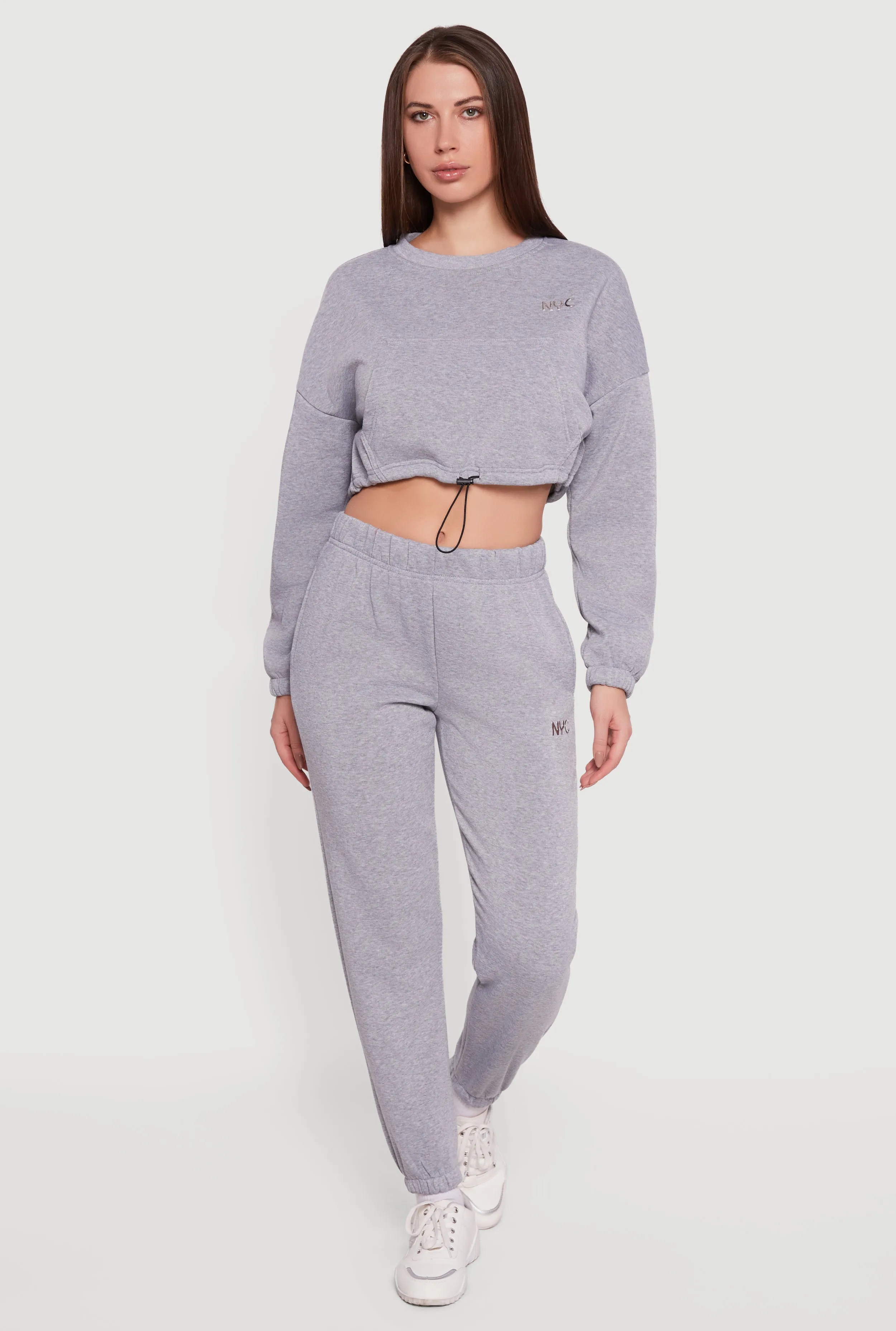 Fleece Lined NYC Graphic Cropped Sweatshirt sold by Rainbow product image thumbnail 2