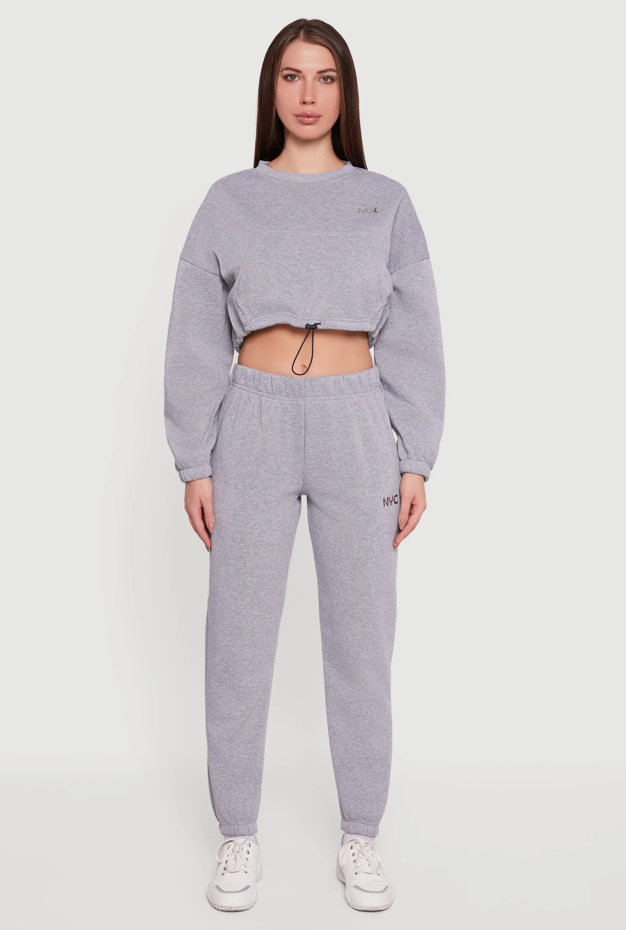 Fleece Lined NYC Graphic Cropped Sweatshirt sold by Rainbow product image thumbnail 3