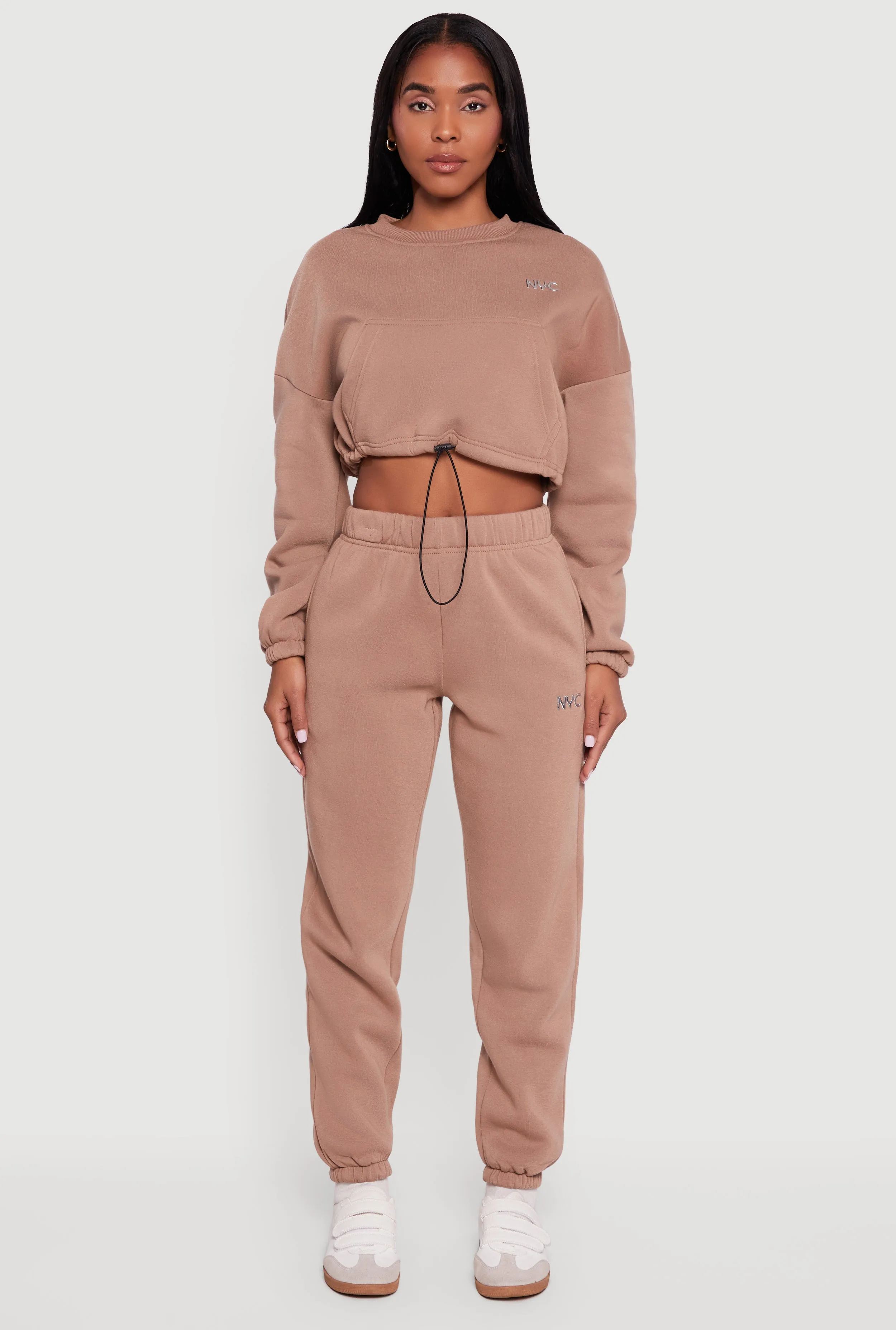 Fleece Lined NYC Graphic Cropped Sweatshirt sold by Rainbow product image thumbnail 3