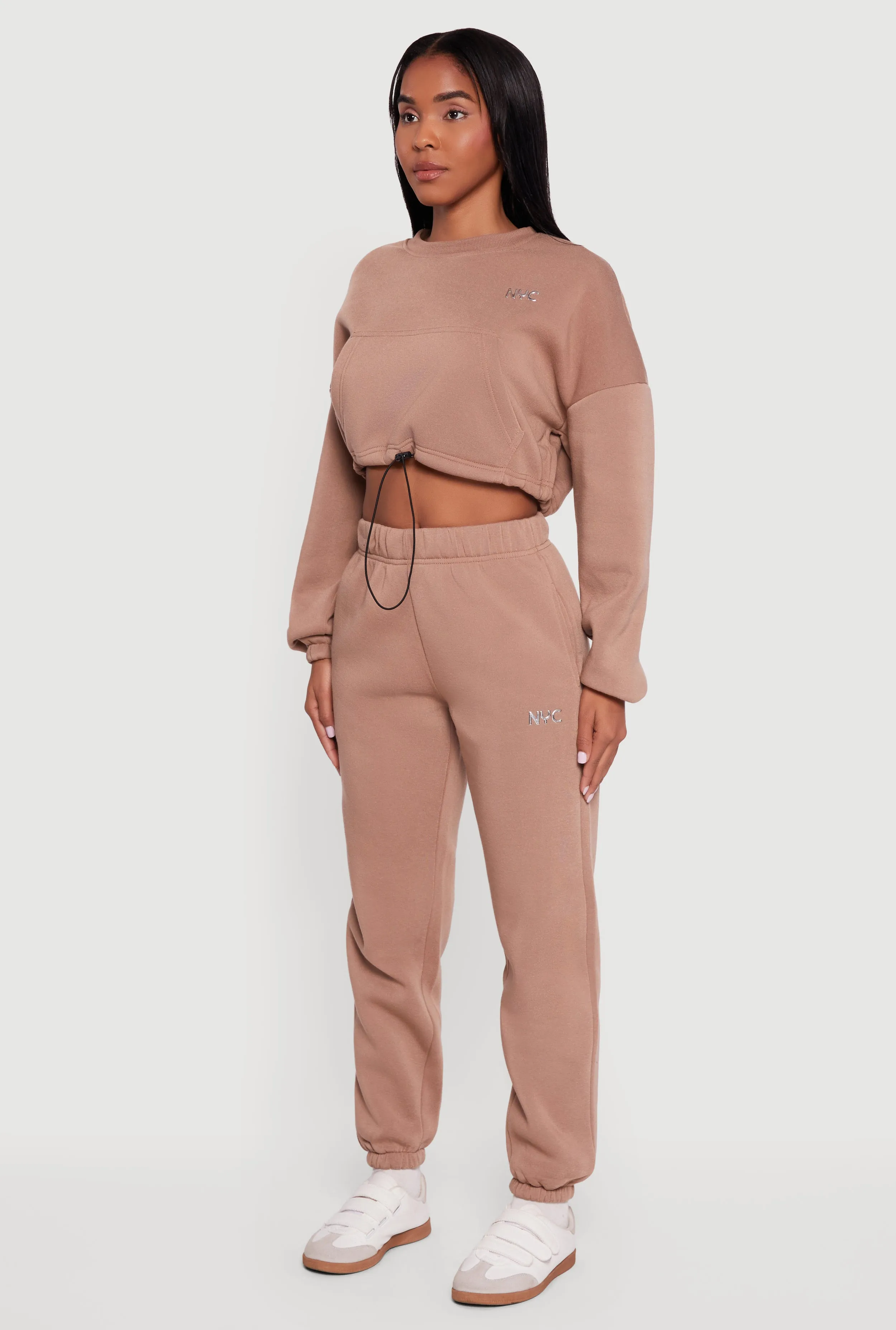 Fleece Lined NYC Graphic Cropped Sweatshirt sold by Rainbow product image thumbnail 5