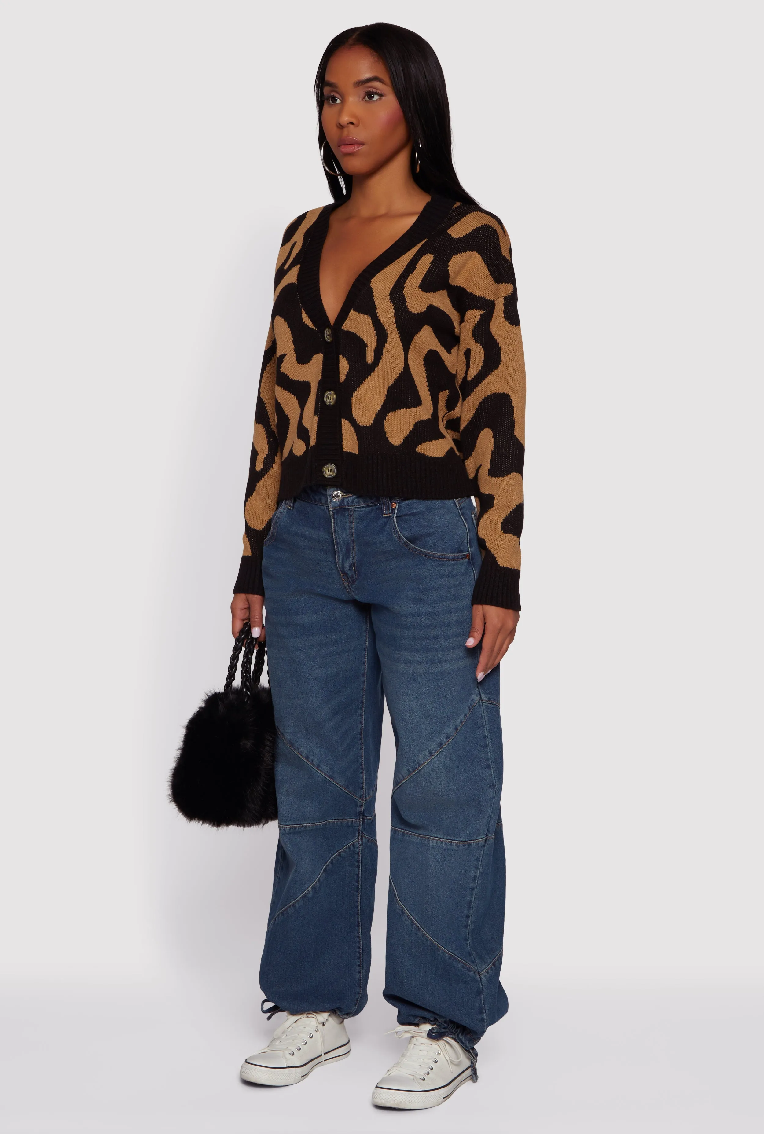 Swirl Patterned Button Front Cardigan sold by Rainbow product image thumbnail 5