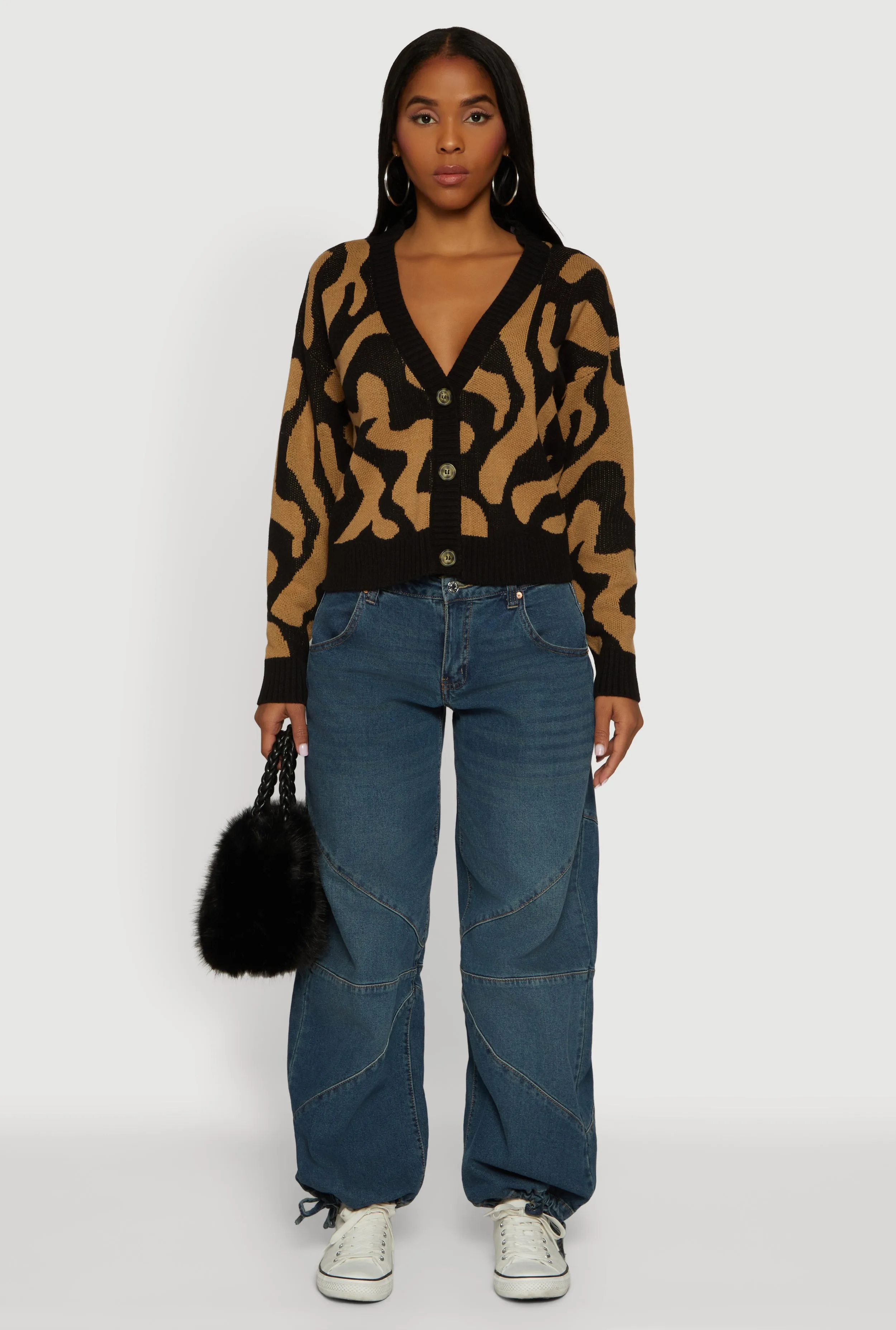 Swirl Patterned Button Front Cardigan sold by Rainbow product image thumbnail 3