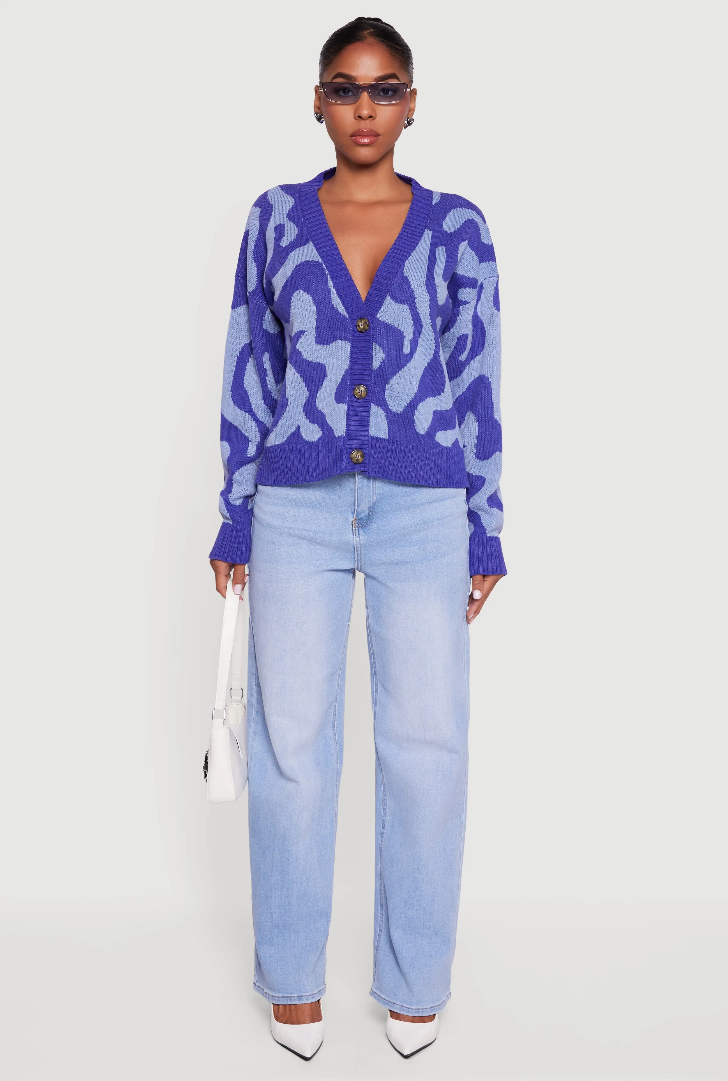 Swirl Patterned Button Front Cardigan sold by Rainbow product image thumbnail 3