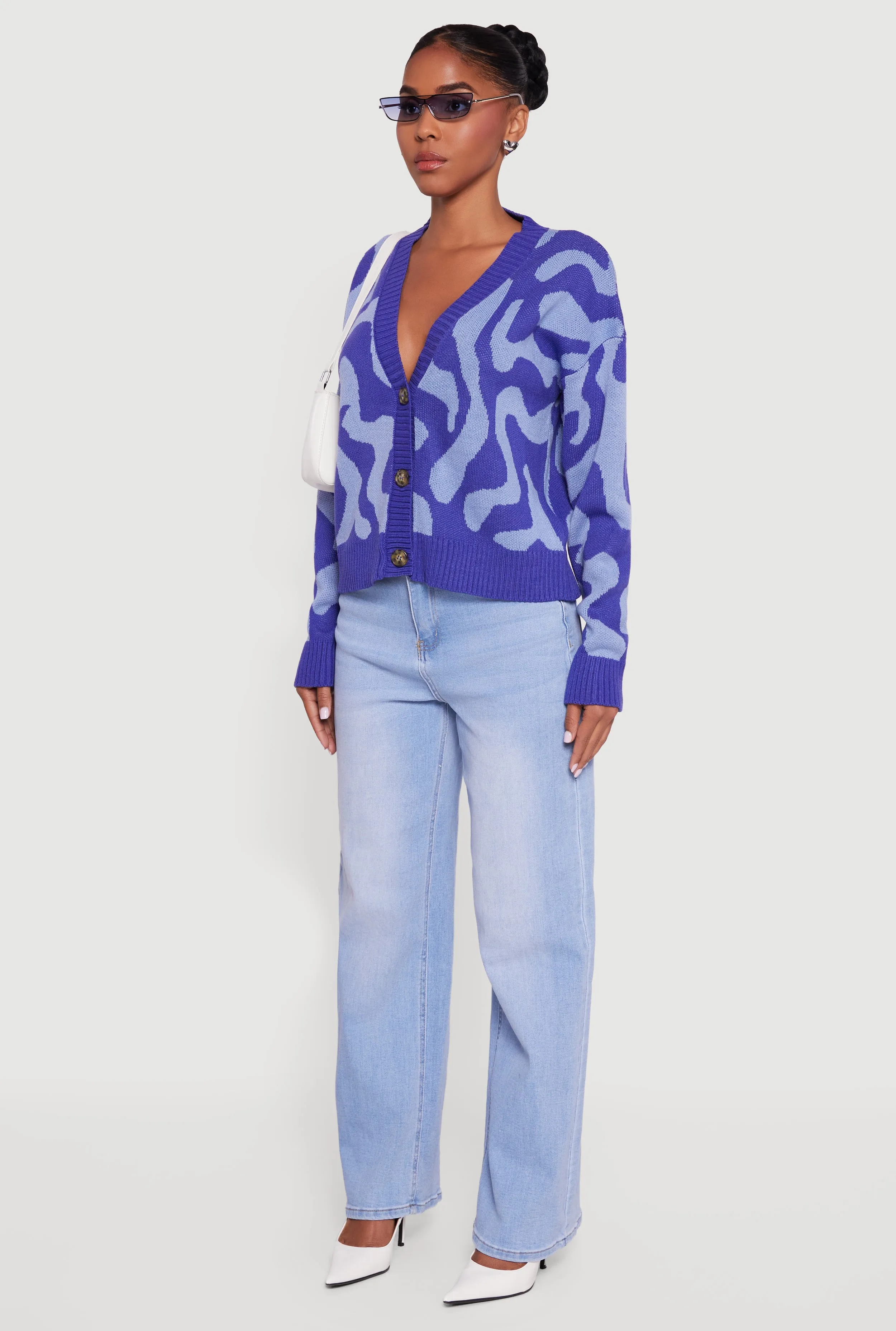 Swirl Patterned Button Front Cardigan sold by Rainbow product image thumbnail 5