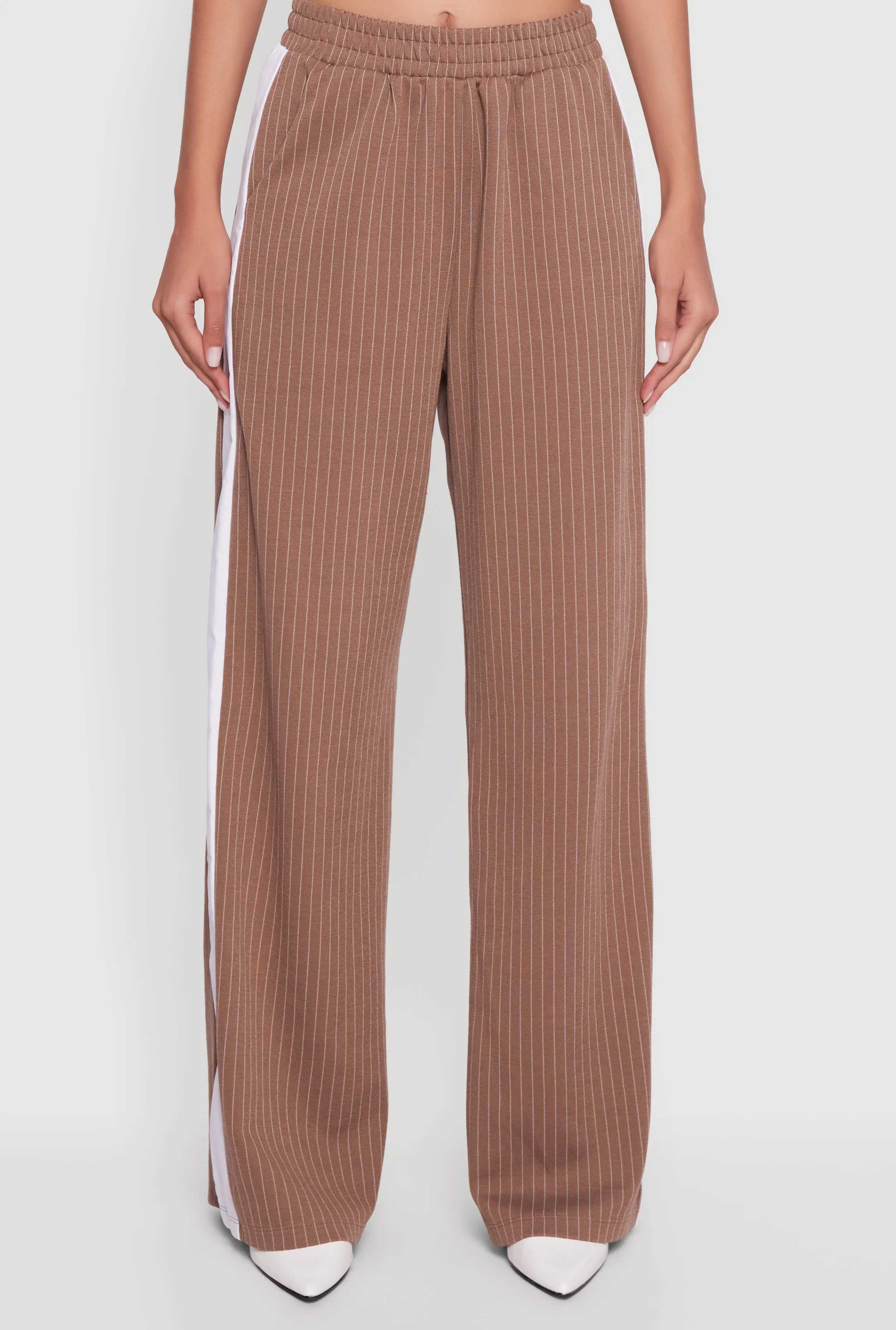 Pinstripe Ponte Side Stripe Pull On Pants sold by Rainbow product image thumbnail 3