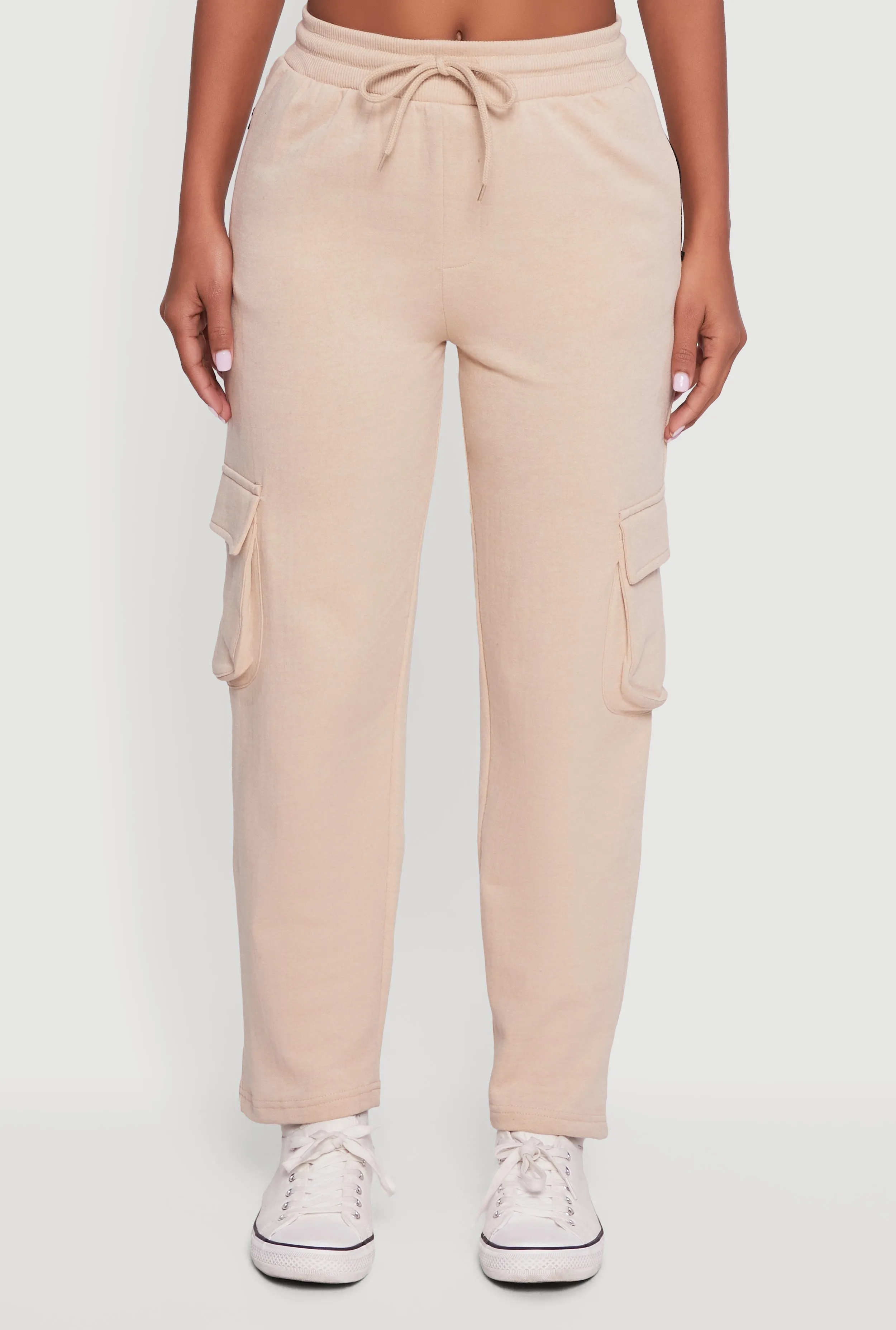 Zip Pocket Drawstring Waist Cargo Sweatpants sold by Rainbow product image thumbnail 5