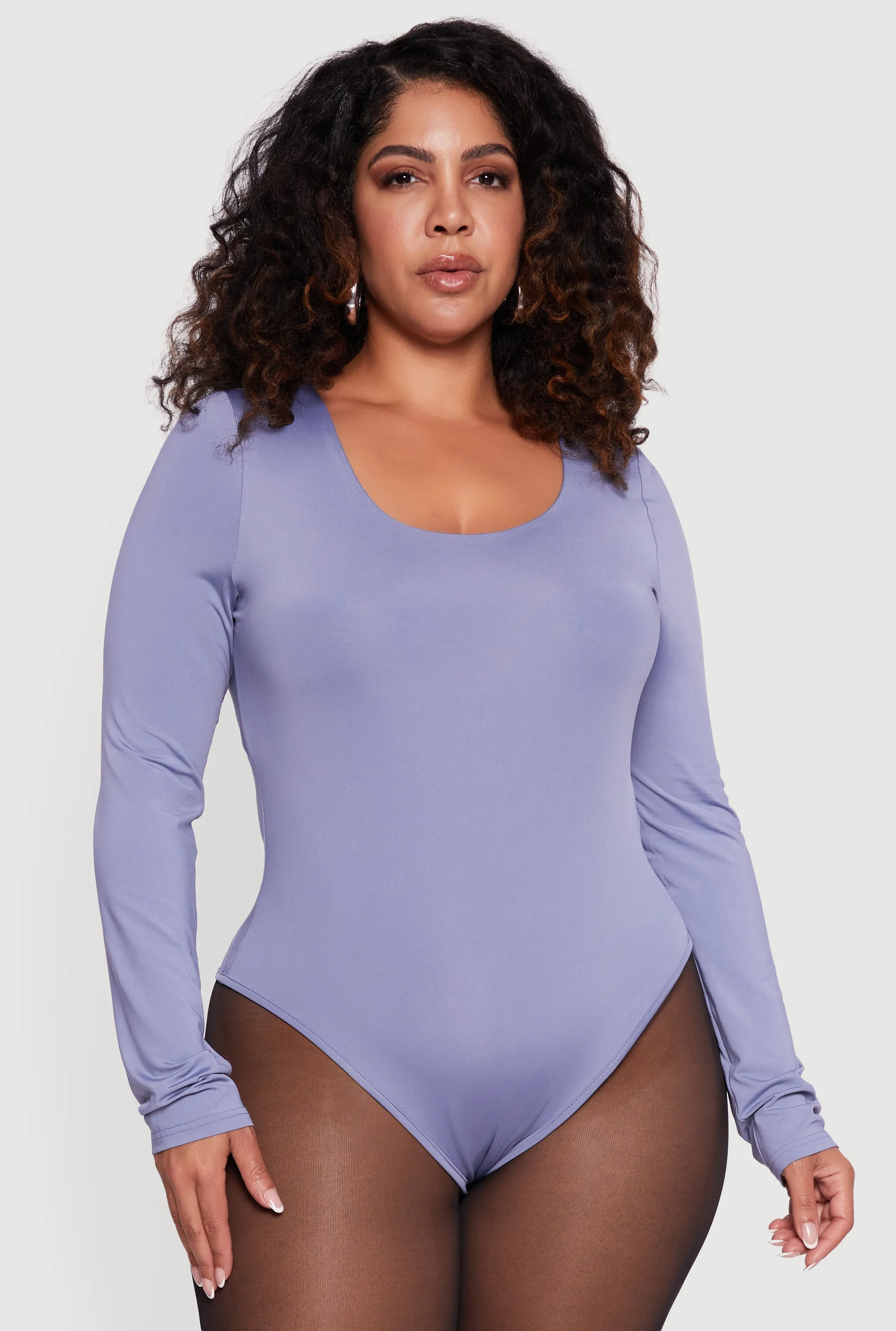 Plus Size Long Sleeve Scoop Neck Bodysuit sold by Rainbow product image thumbnail 2