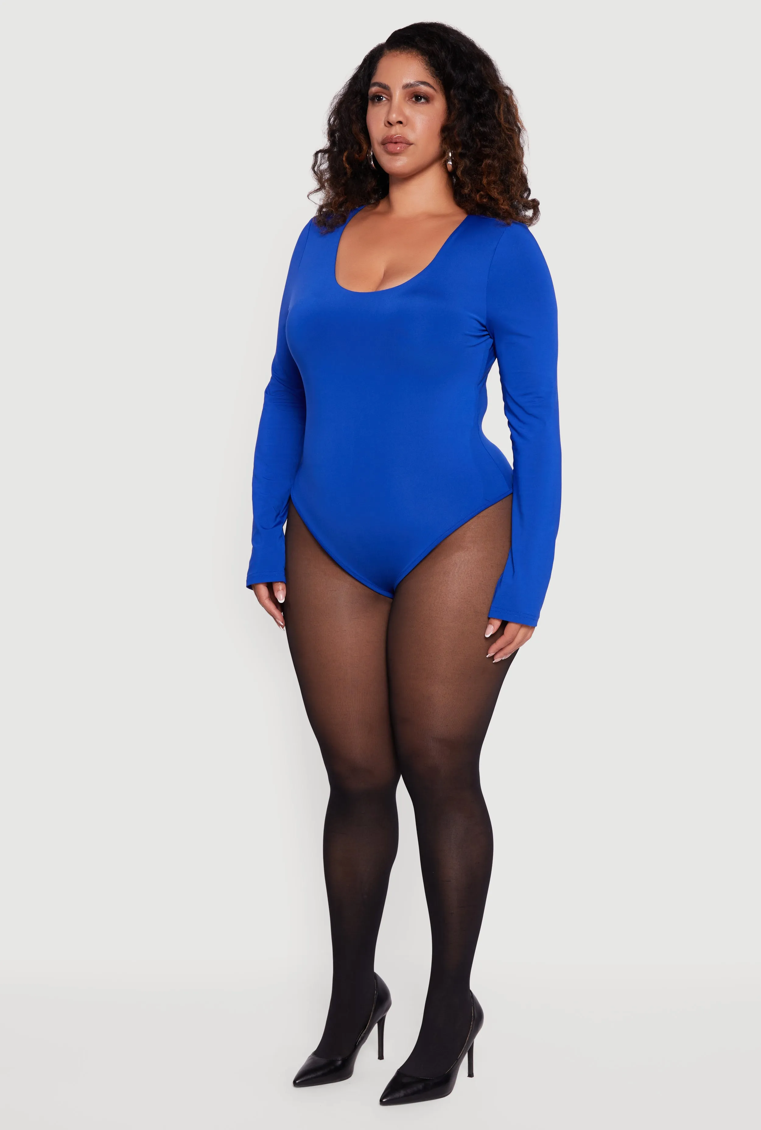 Plus Size Long Sleeve Scoop Neck Bodysuit sold by Rainbow product image thumbnail 5