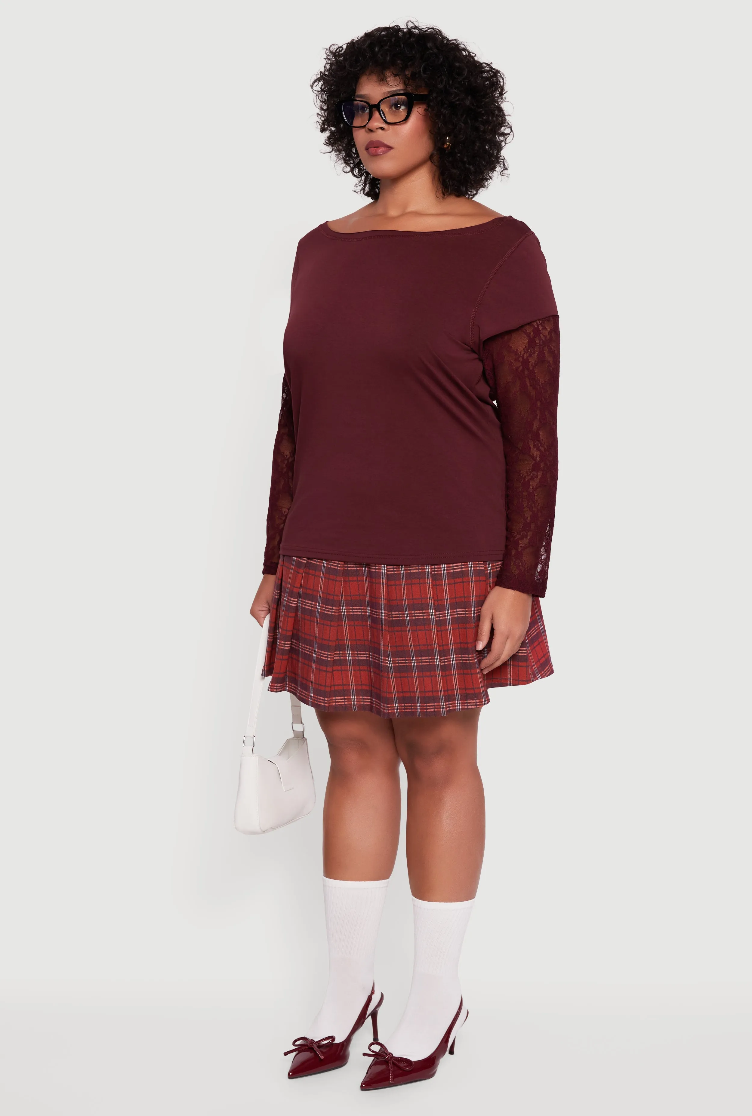 Plus Size Lace Long Sleeve Top sold by Rainbow product image thumbnail 5