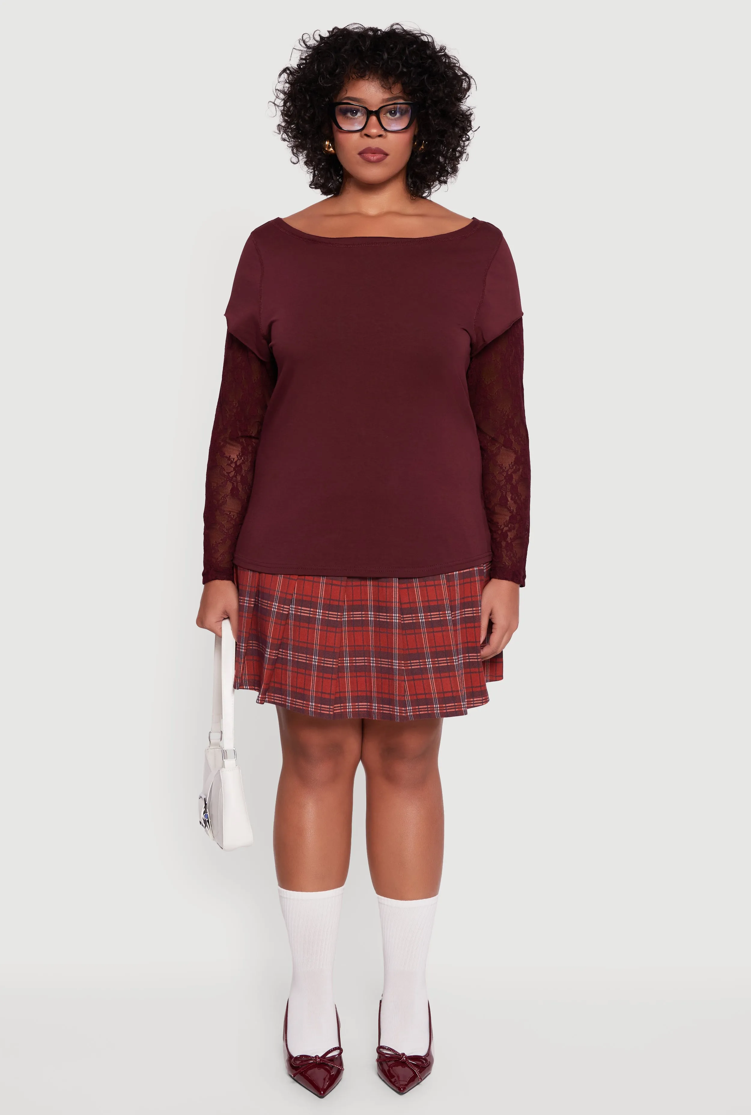 Plus Size Lace Long Sleeve Top sold by Rainbow product image thumbnail 3