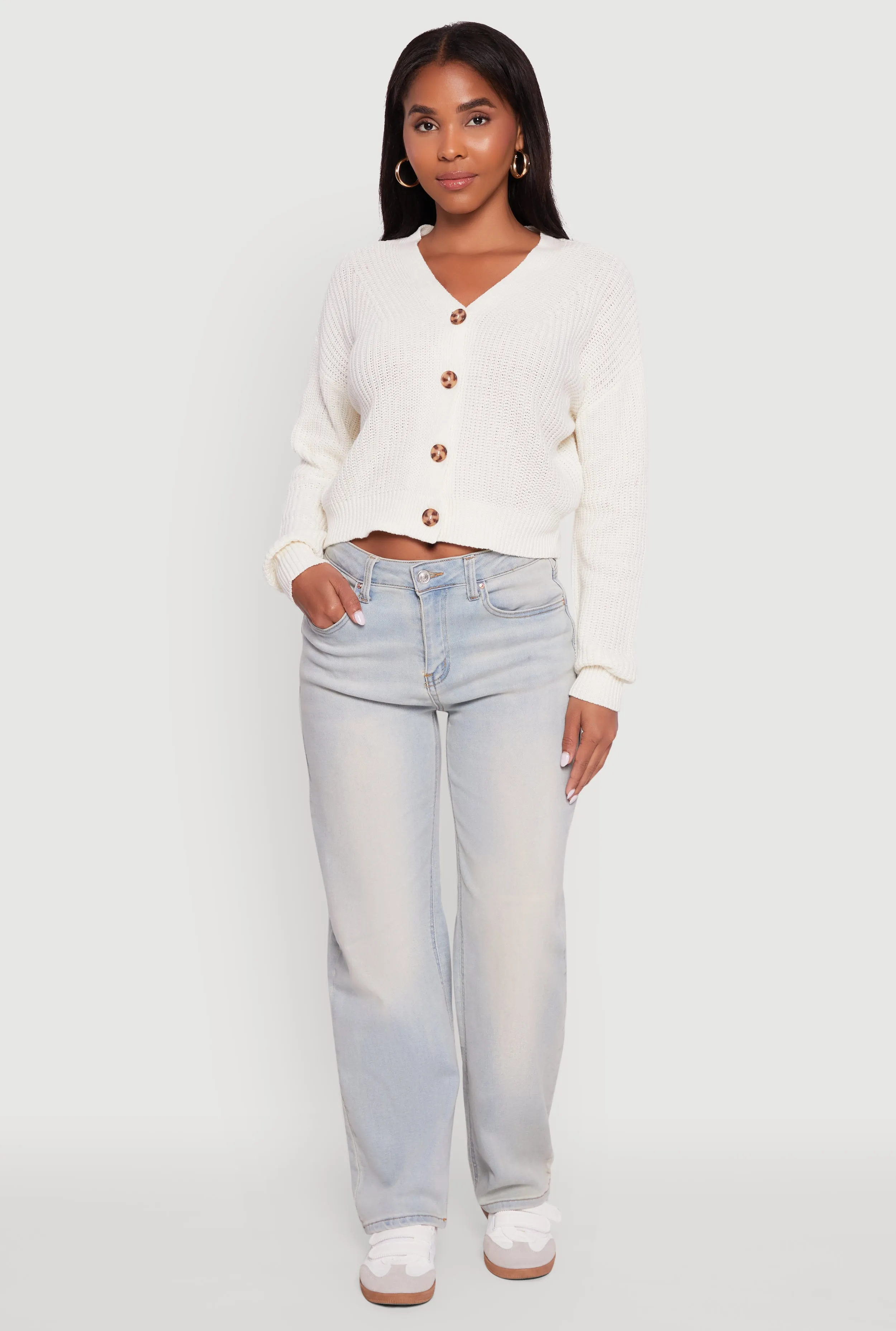 Dalia Classic V-Neck Button Front Cardigan sold by Rainbow product image thumbnail 5