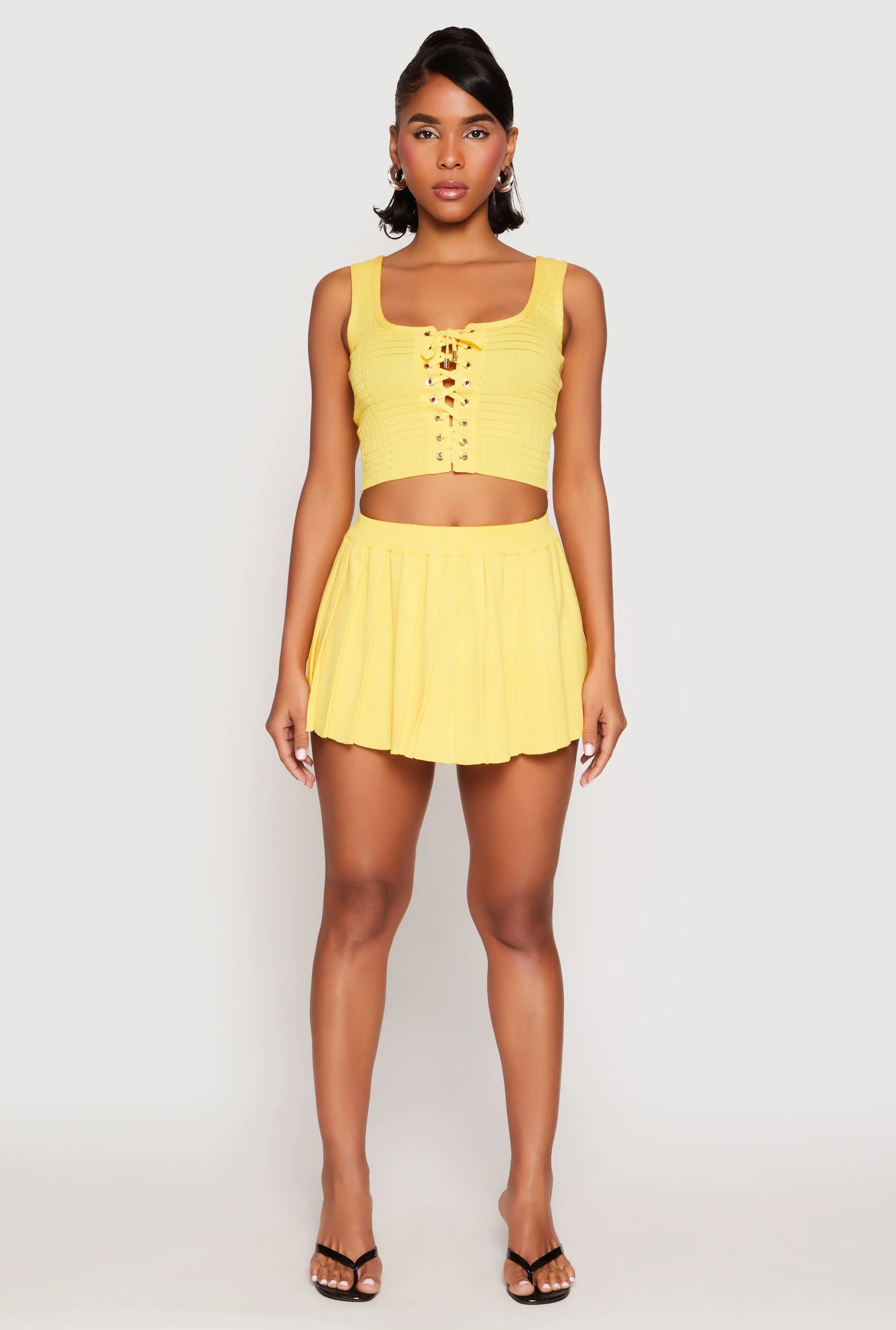 Araceli High Waist Pleated Mini Skirt sold by Rainbow product image thumbnail 5