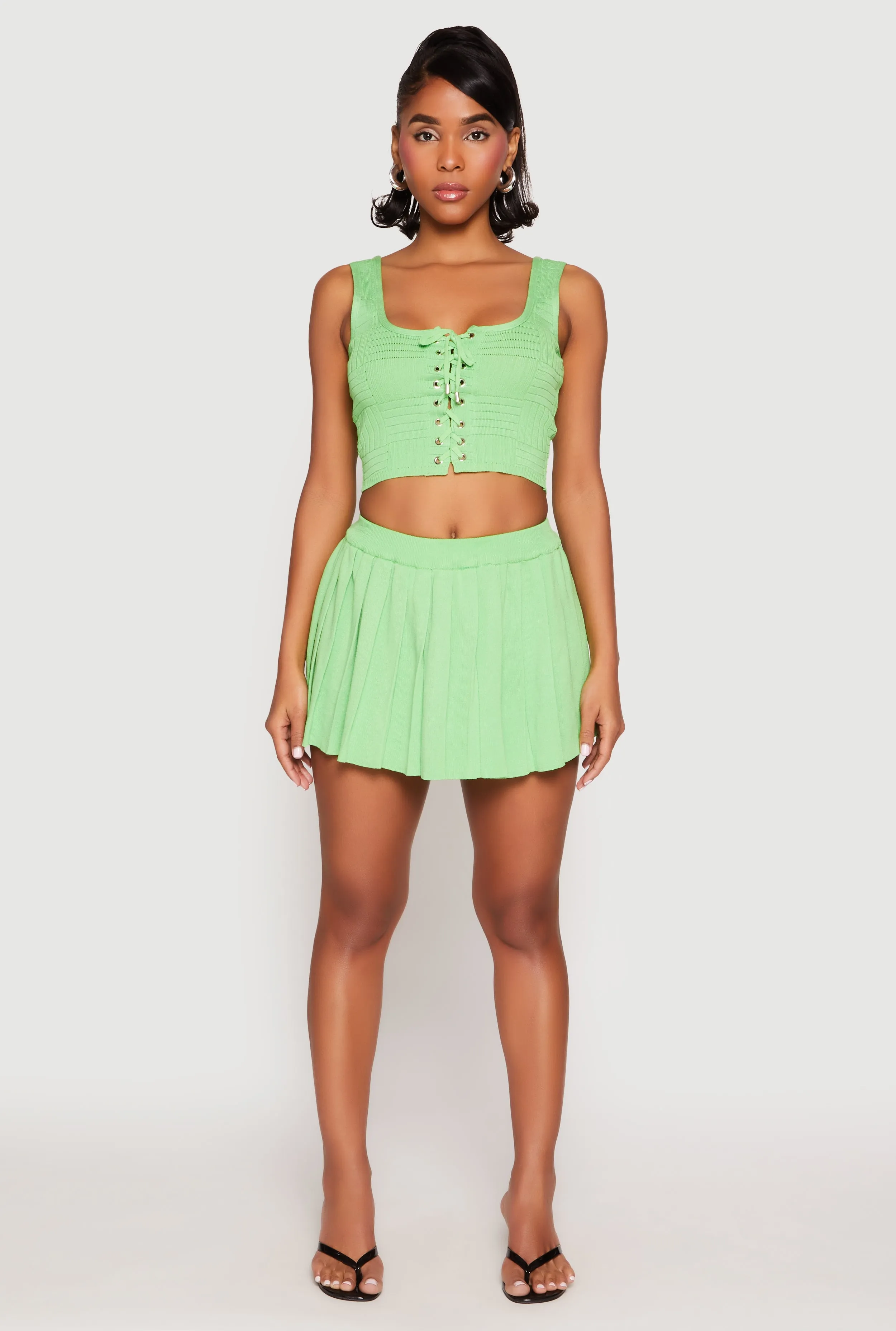 Araceli High Waist Pleated Mini Skirt sold by Rainbow product image thumbnail 3