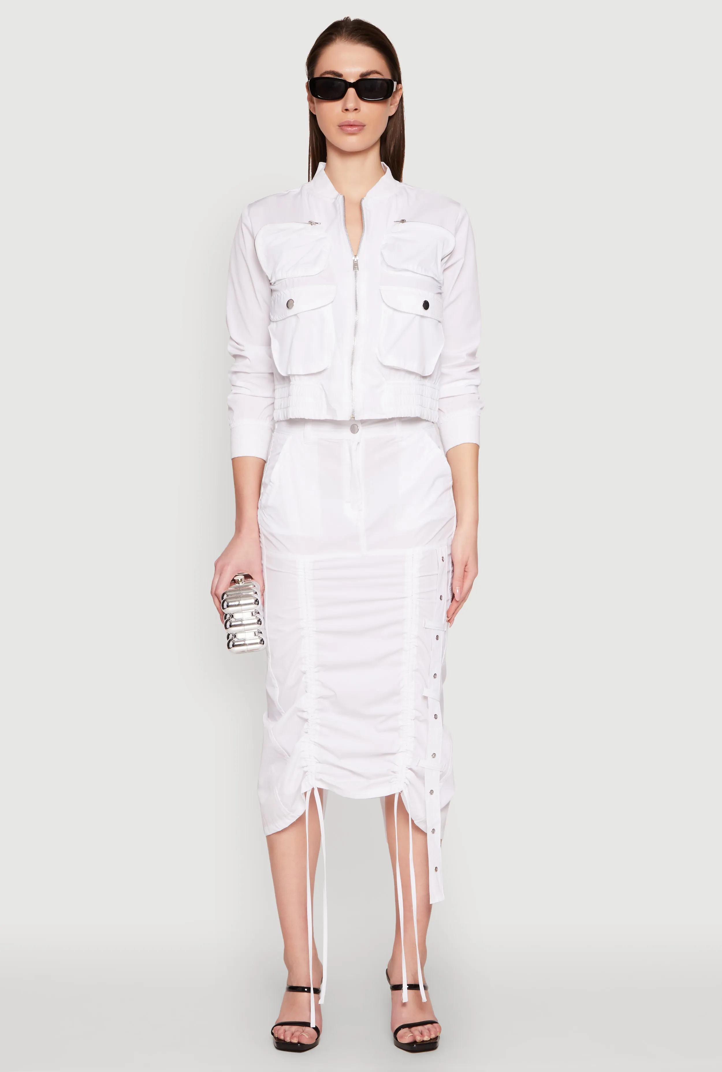 Nova High Waisted Grommet Drawstring Skirt Nylon sold by Rainbow product image thumbnail 2