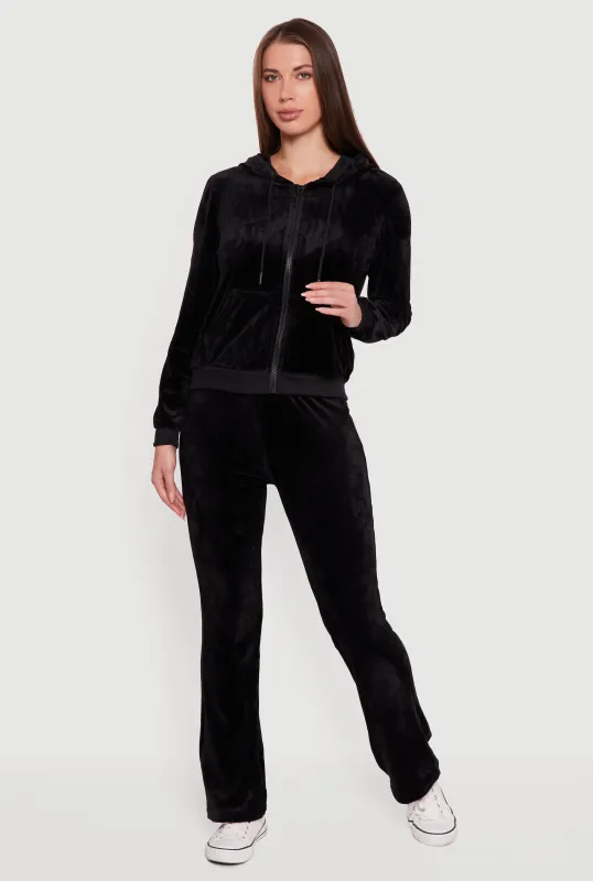 Talia Velour High Waisted Flare Sweatpants sold by Rainbow