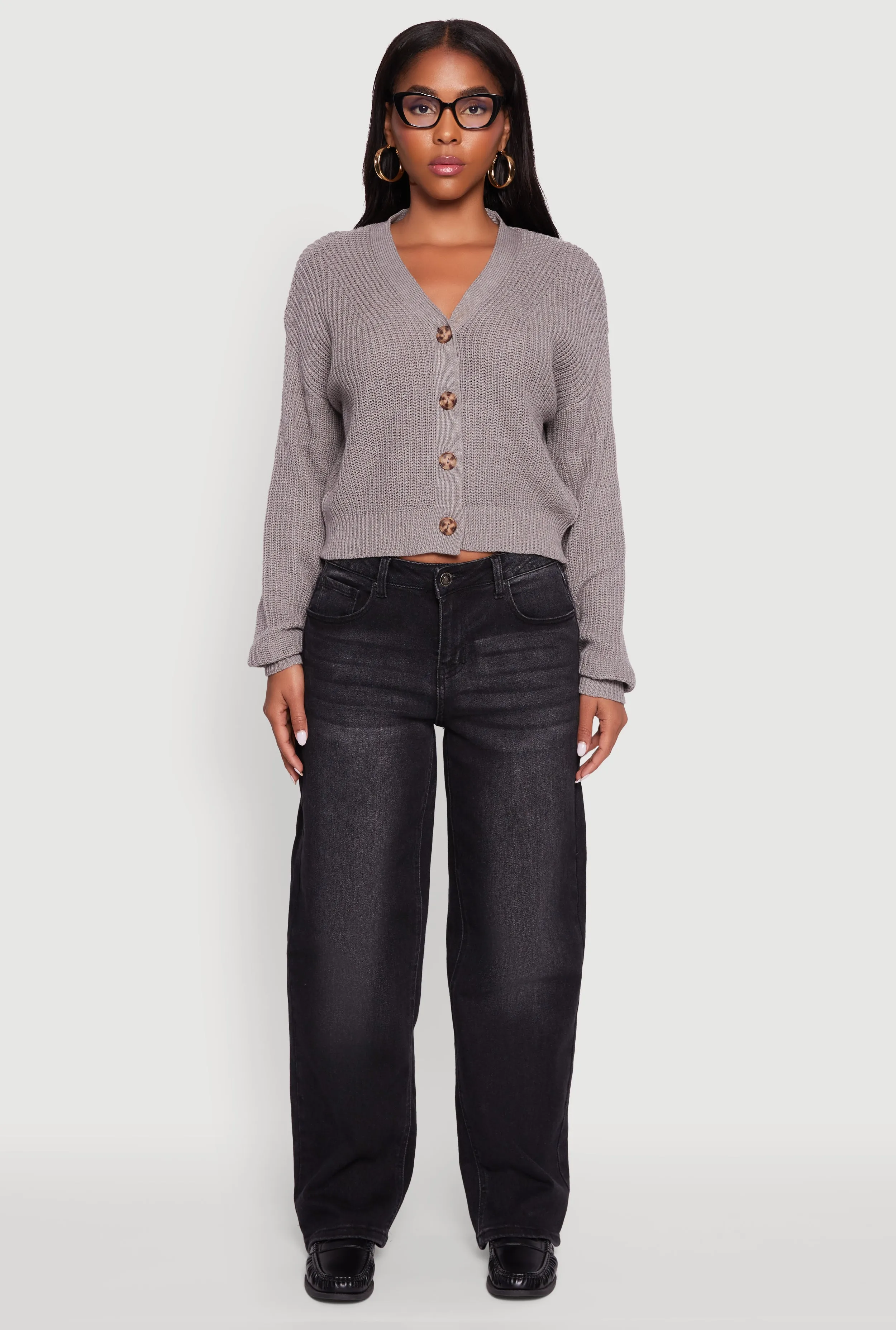 Dalia Classic V-Neck Button Front Cardigan sold by Rainbow product image thumbnail 3