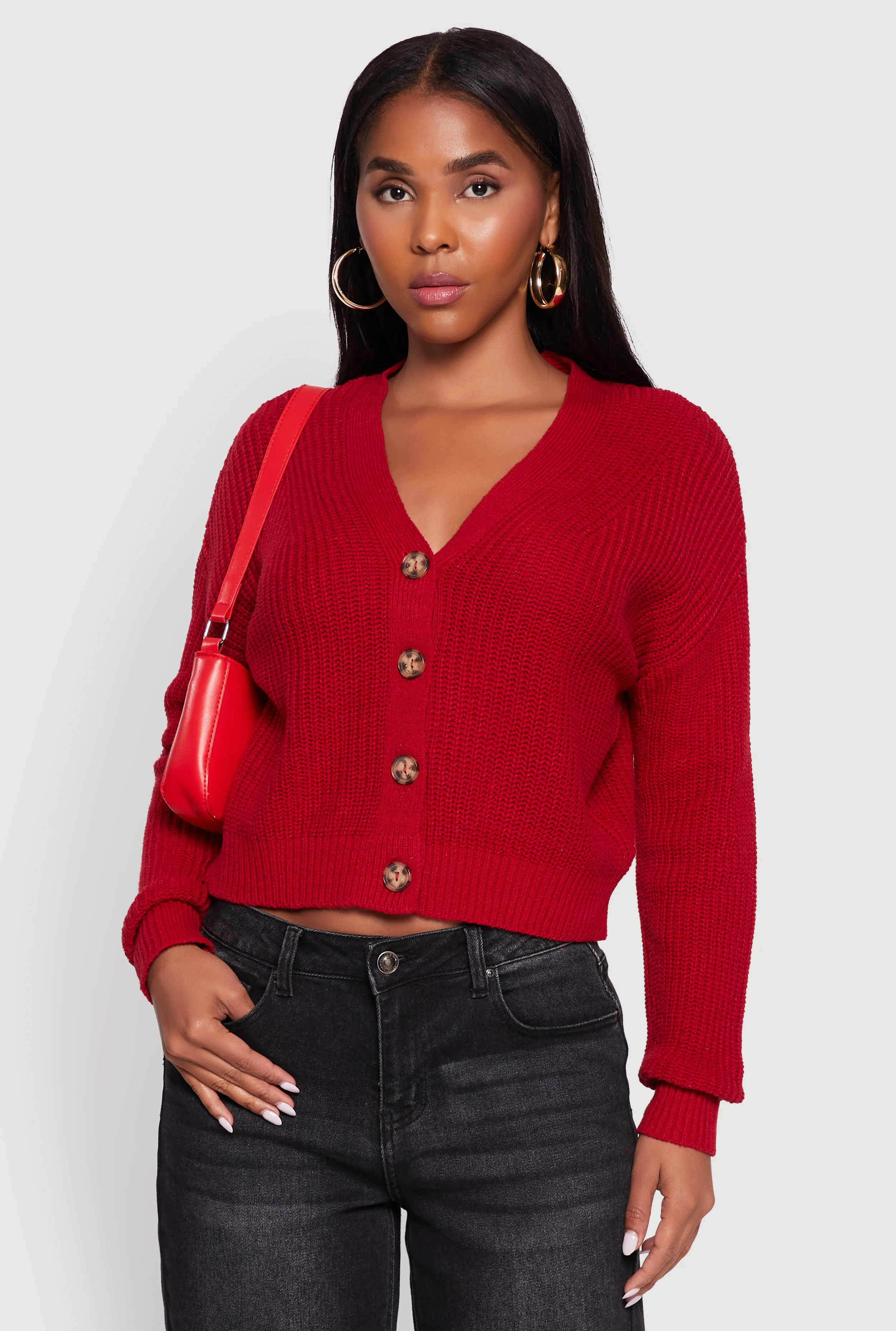 Dalia Classic V-Neck Button Front Cardigan sold by Rainbow product image thumbnail 2