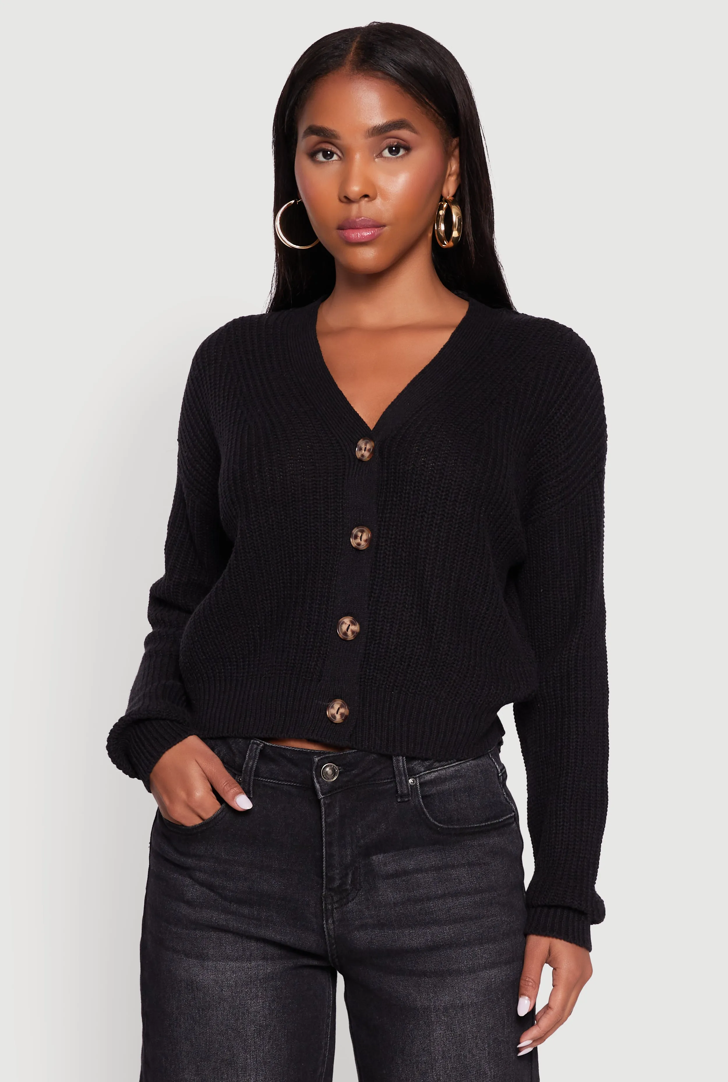 Dalia Classic V-Neck Button Front Cardigan sold by Rainbow product image thumbnail 2