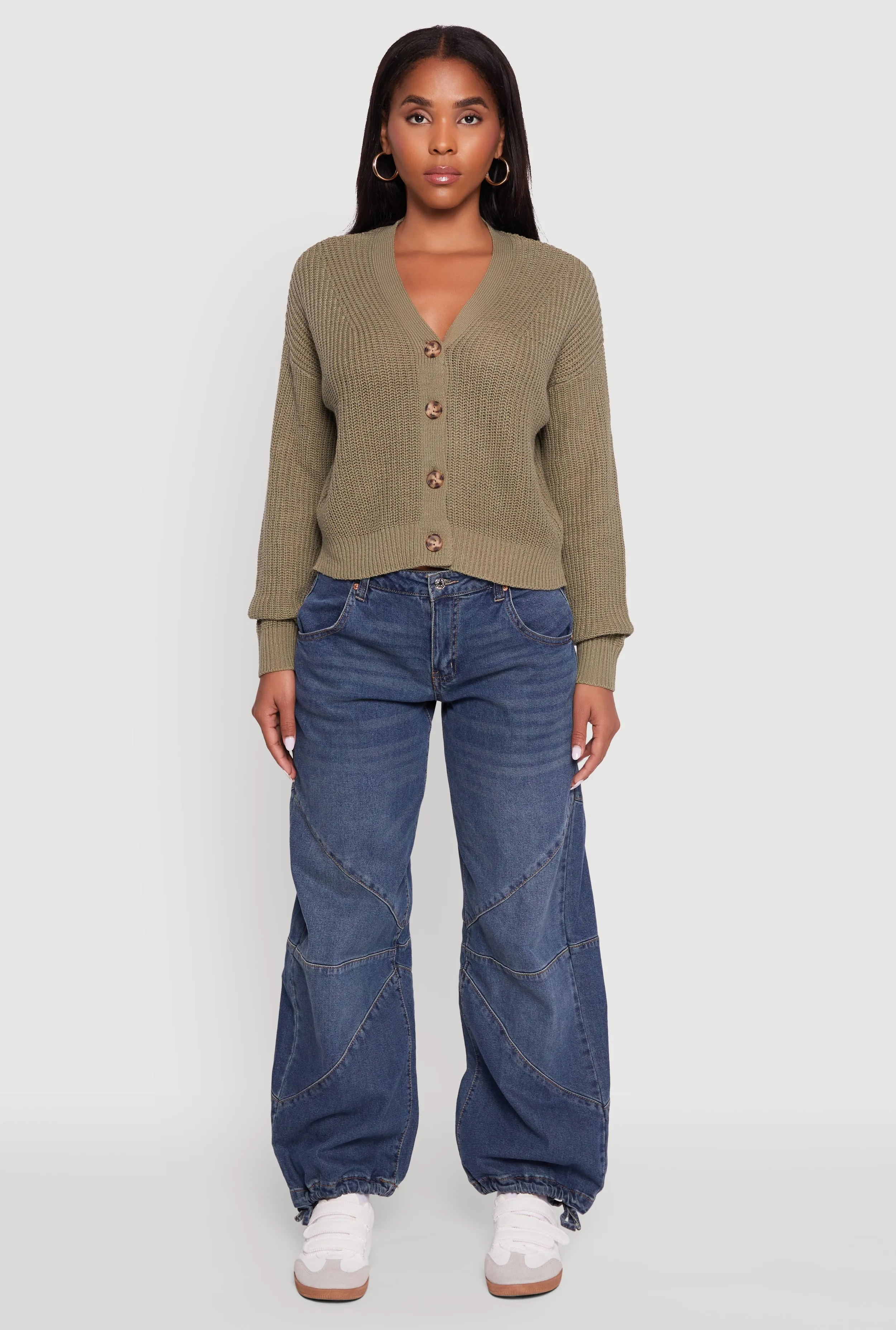 Dalia Classic V-Neck Button Front Cardigan sold by Rainbow product image thumbnail 3