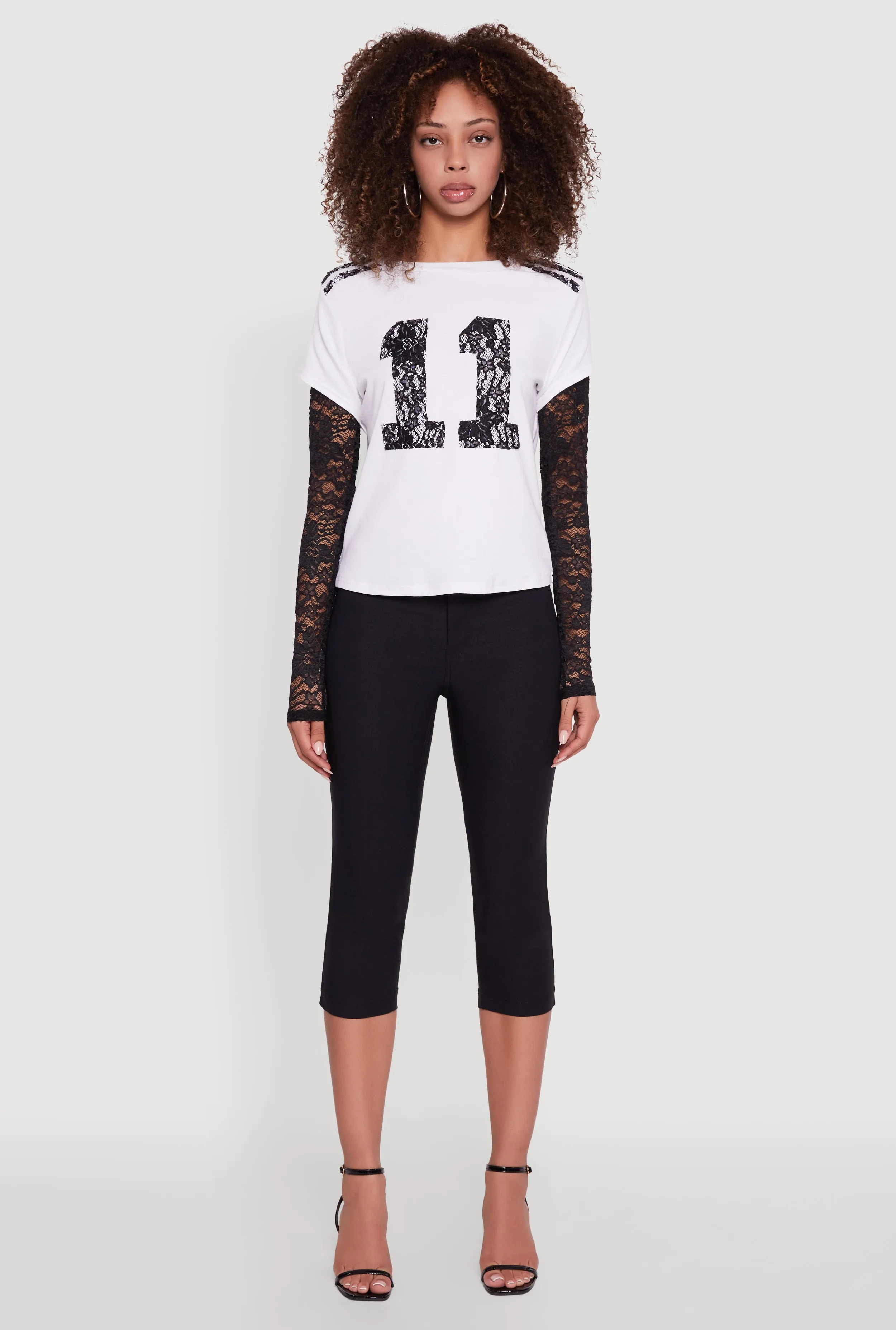 Presley Lace Detail Graphic Long Sleeve Top sold by Rainbow product image thumbnail 3