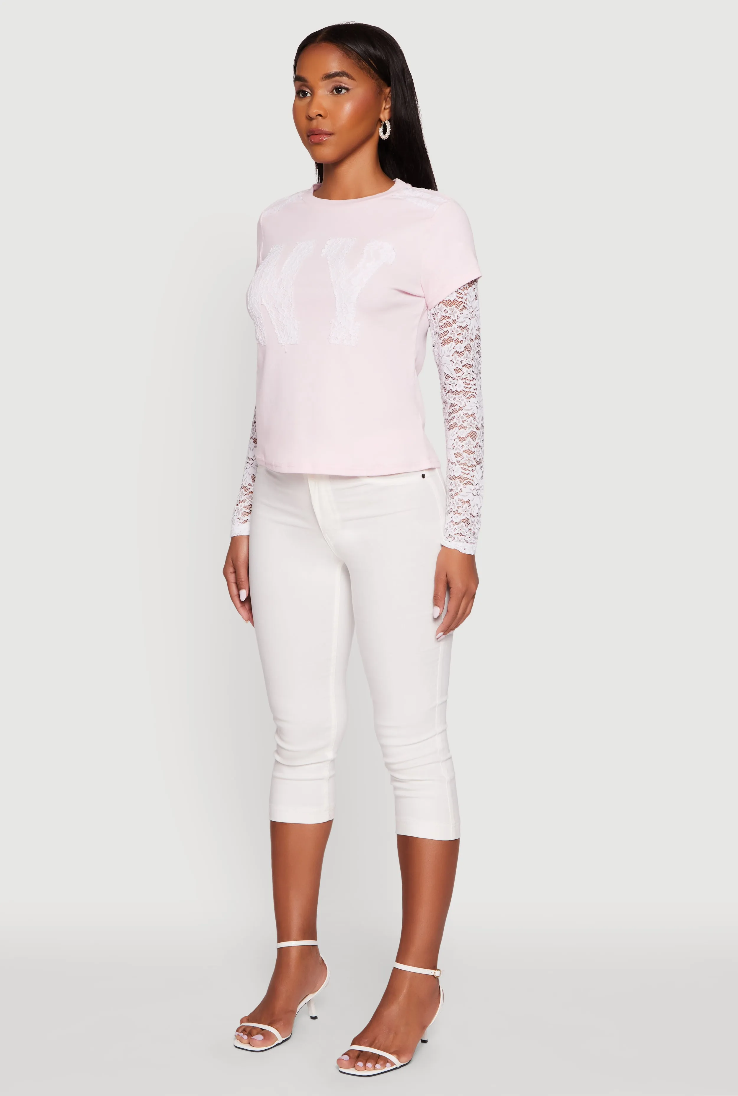 Presley Lace Detail Graphic Long Sleeve Top sold by Rainbow product image thumbnail 5