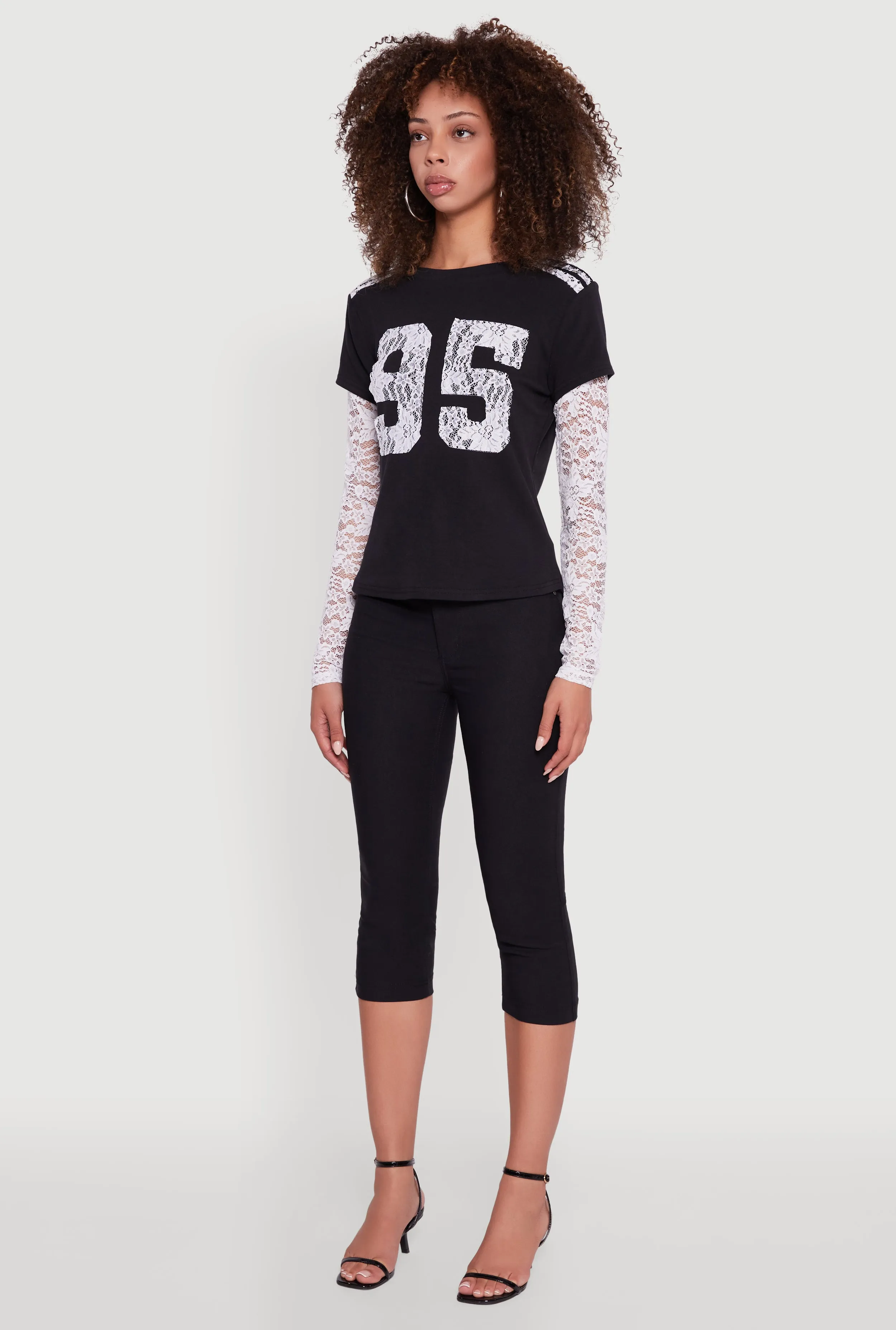 Presley Lace Detail Graphic Long Sleeve Top sold by Rainbow product image thumbnail 5