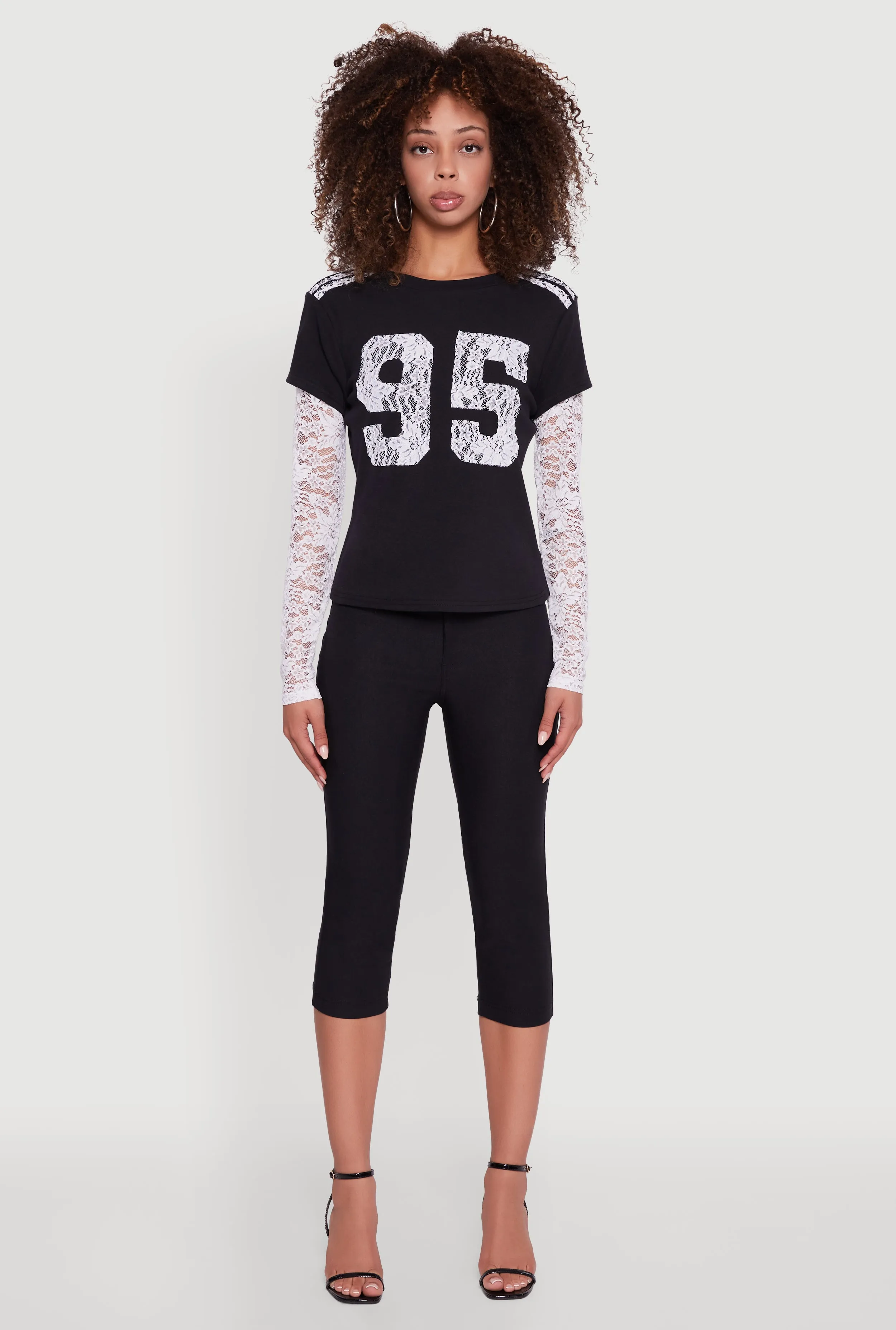 Presley Lace Detail Graphic Long Sleeve Top sold by Rainbow product image thumbnail 3