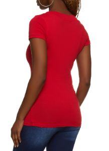 Basic V Neck Short Sleeve Tee sold by Rainbow