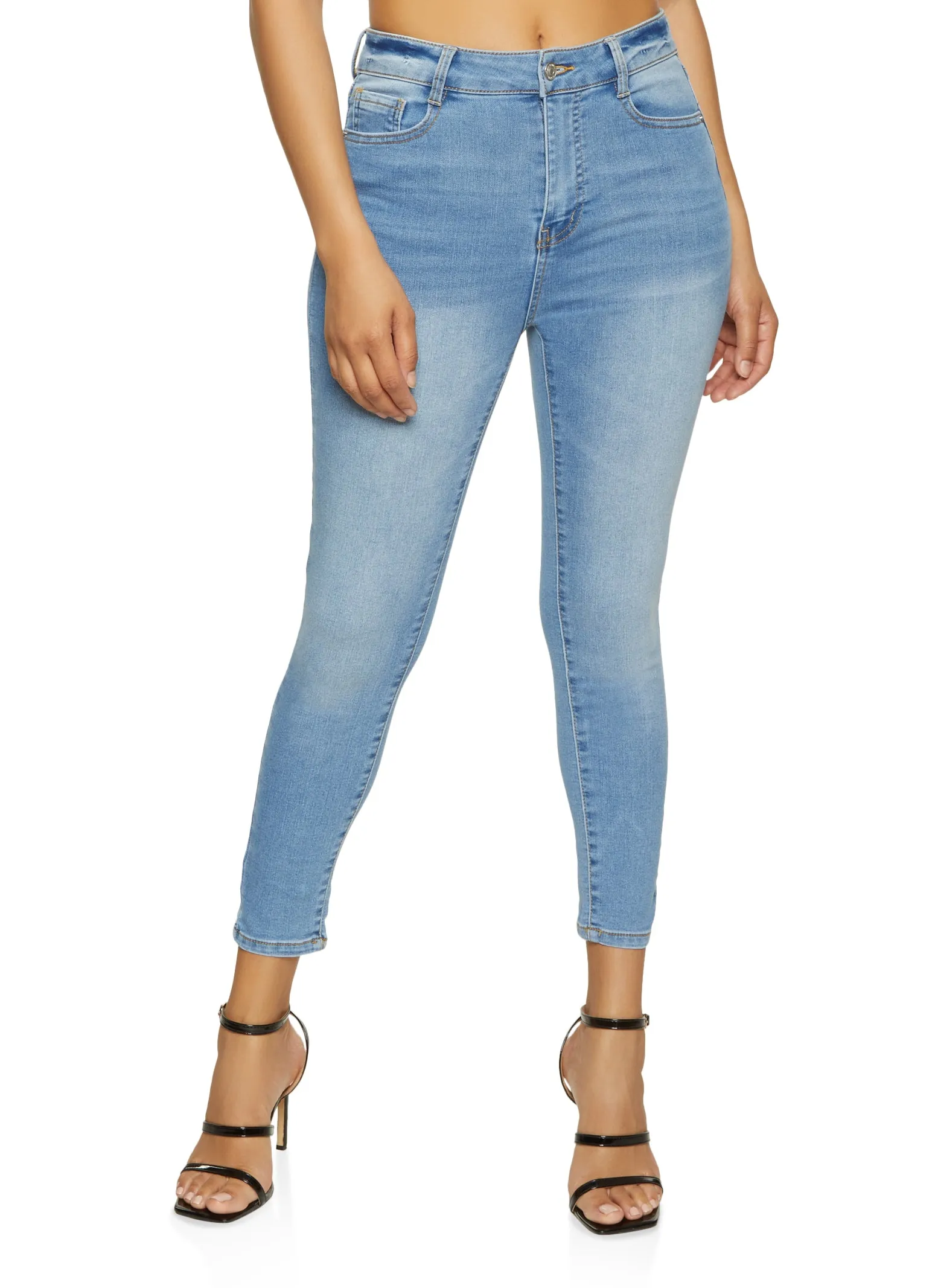 Mid Rise Whiskered Skinny Ankle Jeans sold by Rainbow product image thumbnail 2