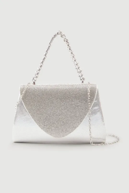 Rhinestone Flap Convertible Crossbody Handbag sold by Rainbow