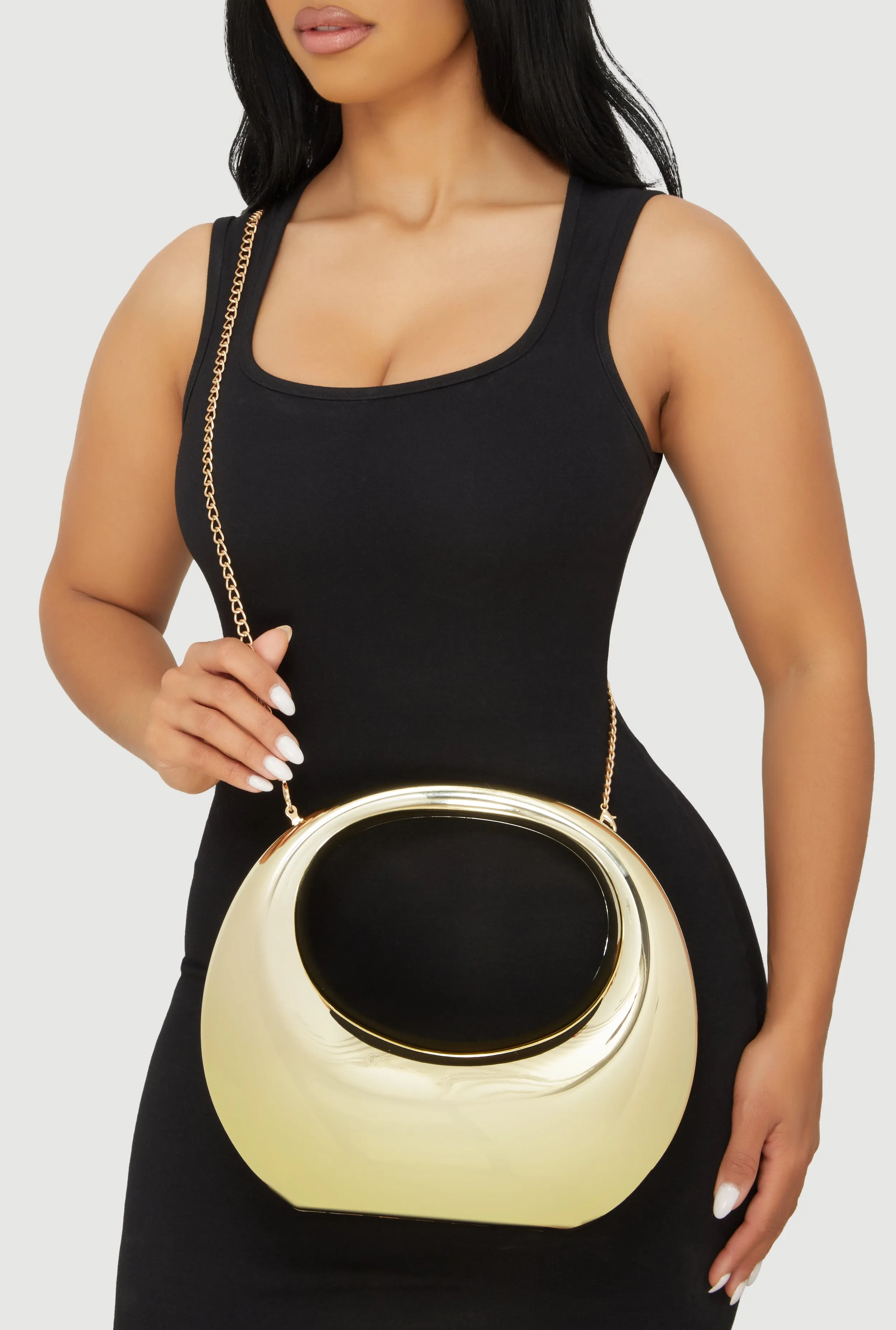 Metallic Sculptural Convertible Crossbody Handbag sold by Rainbow product image thumbnail 3