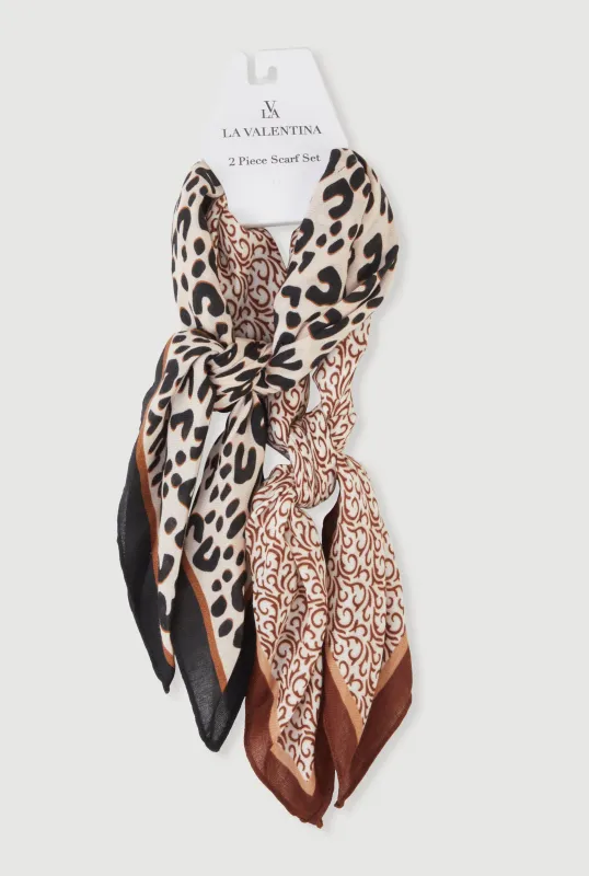 Patterned Border Print Multiway Scarf 2 Piece Set sold by Rainbow