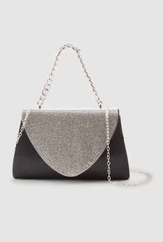 Rhinestone Flap Convertible Crossbody Handbag sold by Rainbow