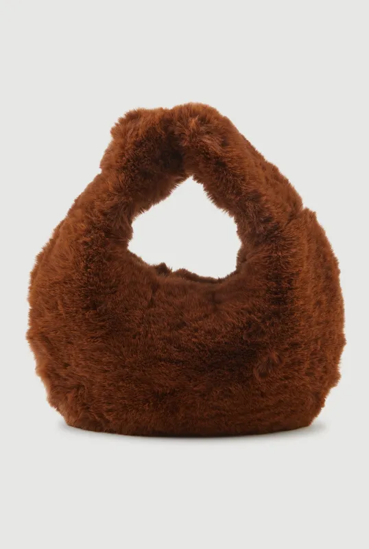 Faux Fur Knot Handle Handbag sold by Rainbow
