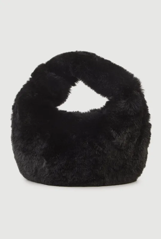 Faux Fur Knot Handle Handbag sold by Rainbow