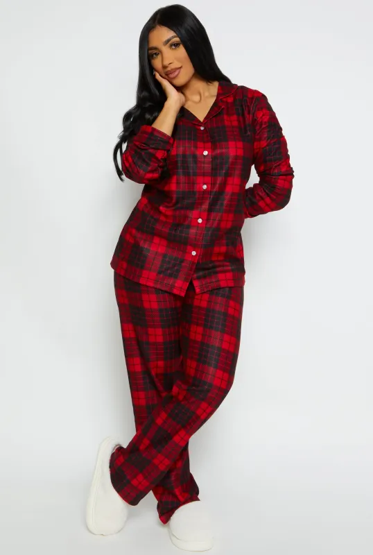 Womens Matching Buffalo Plaid Family Pajamas sold by Rainbow