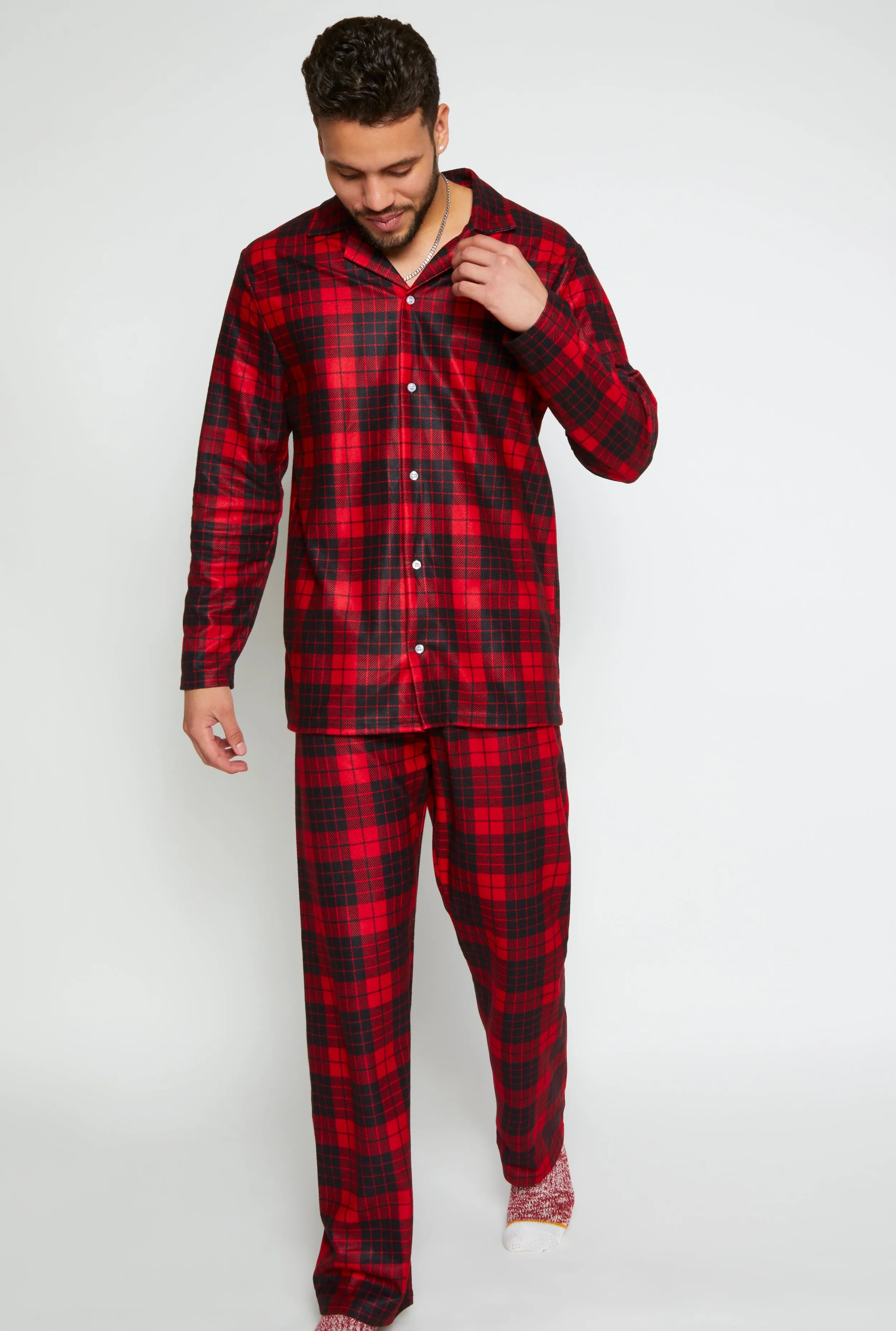 Mens Matching Buffalo Plaid Family Pajamas sold by Rainbow